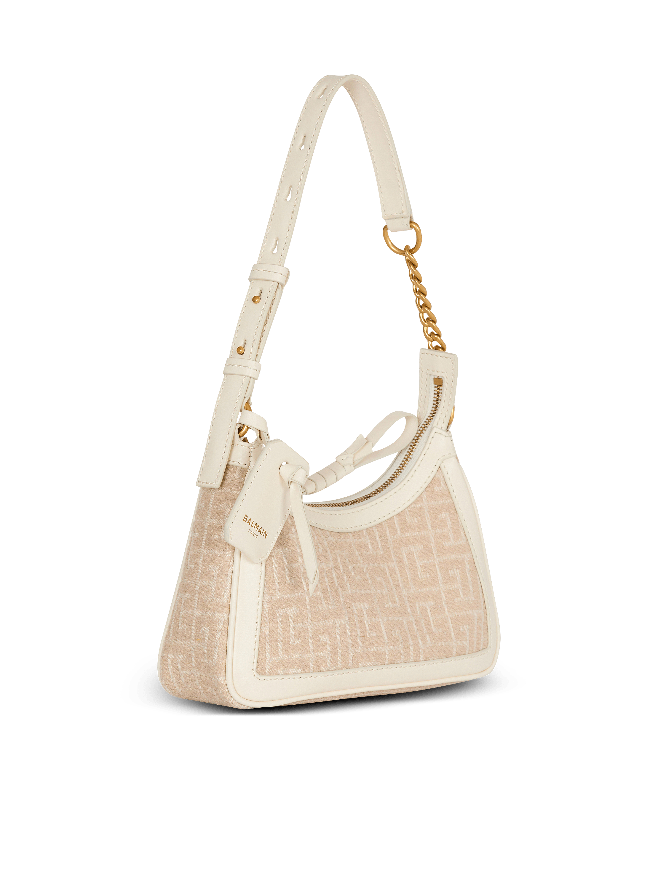 ★人気★ BALMAIN B-Army キャンバス バッグ ショルダー バッグ B-Army Shoulder bag in monogrammed jacquard canvas and