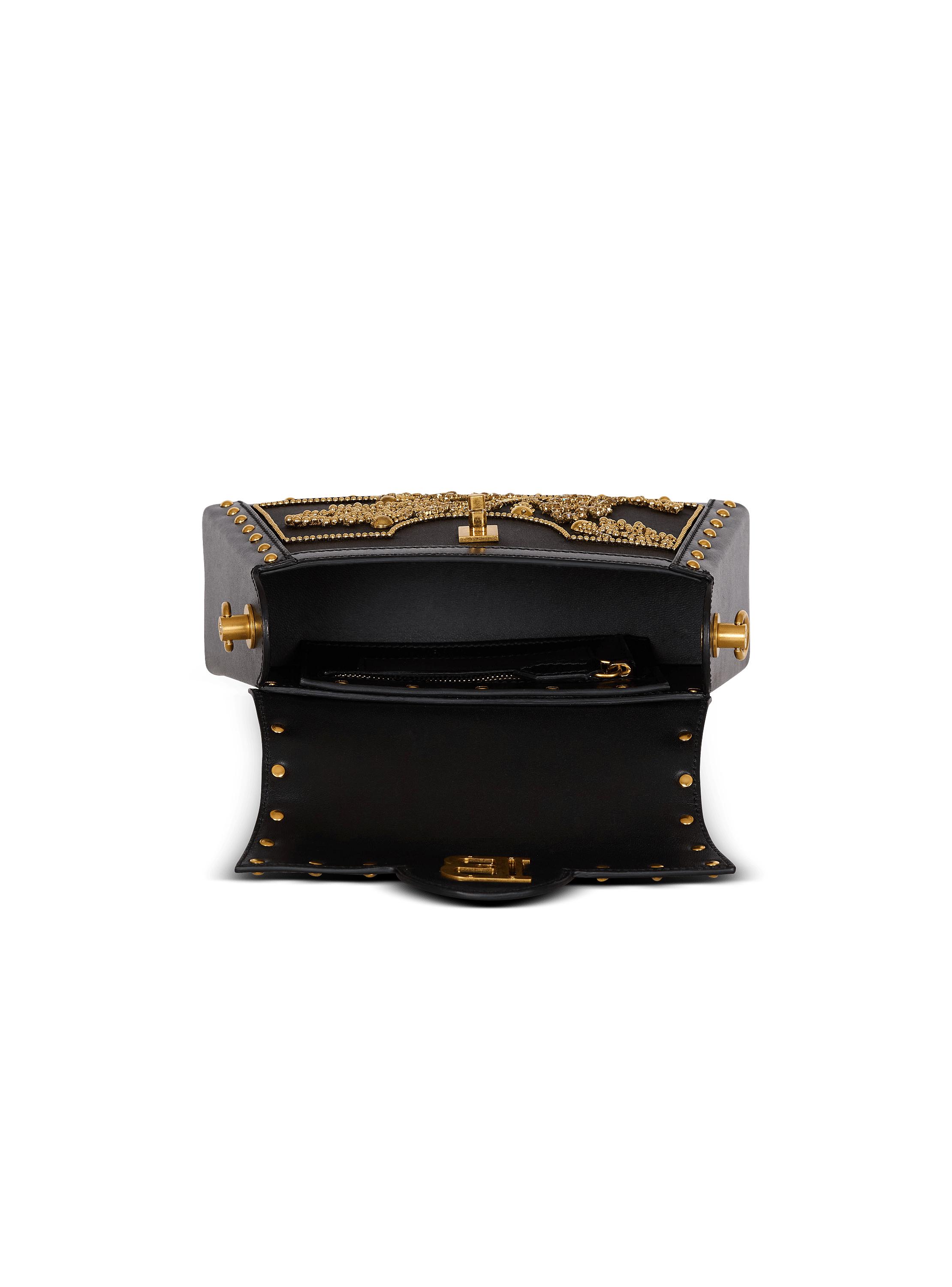 B-Buzz Dynasty bag in embroidered satin black - Women | BALMAIN