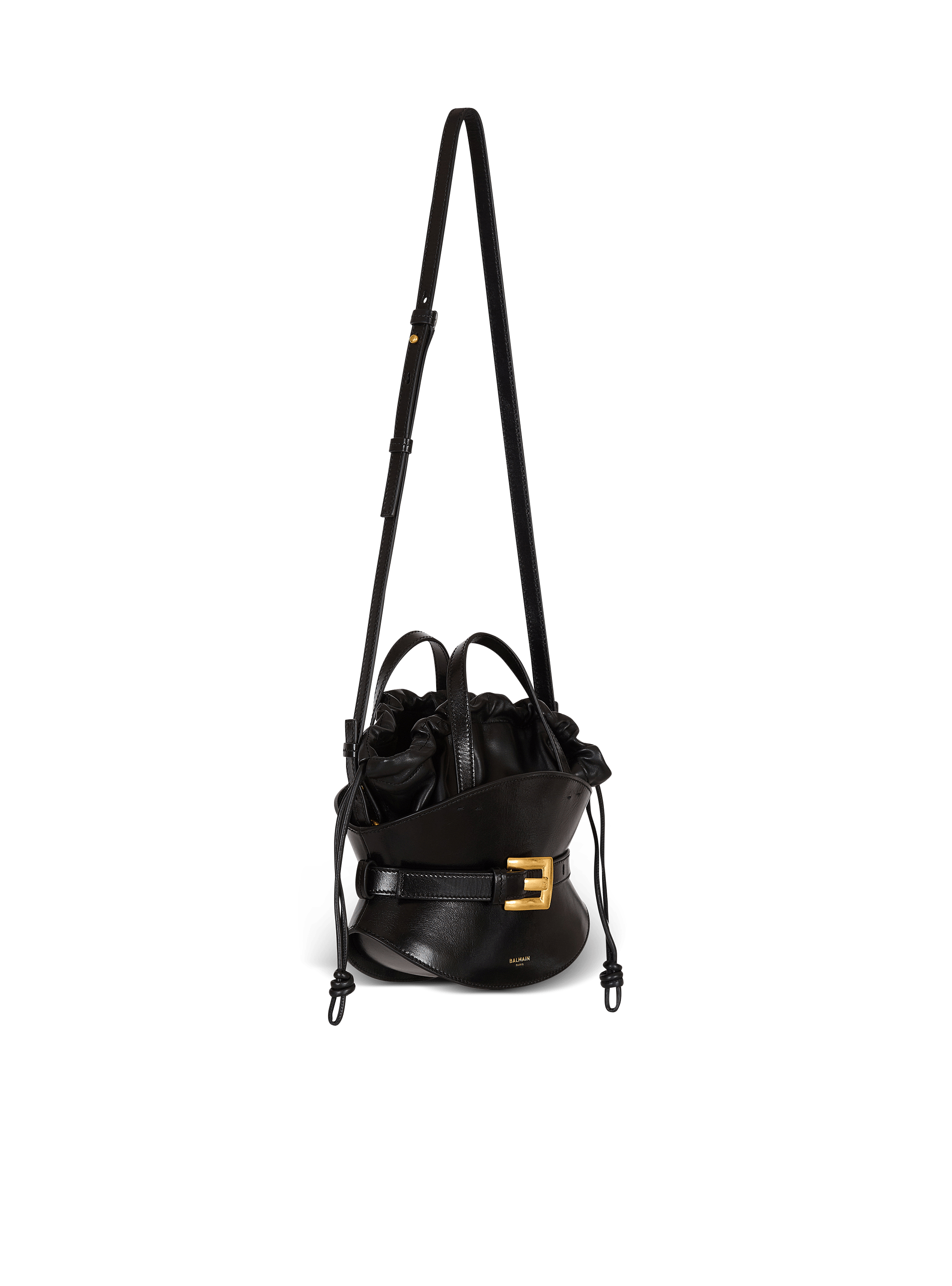 トートバッグ BALMAIN FW25 'Shuffle' mini handbag (FN1DP017TRBO GWN) Shuffle Mini bag in raffia - Women | BALMAIN
