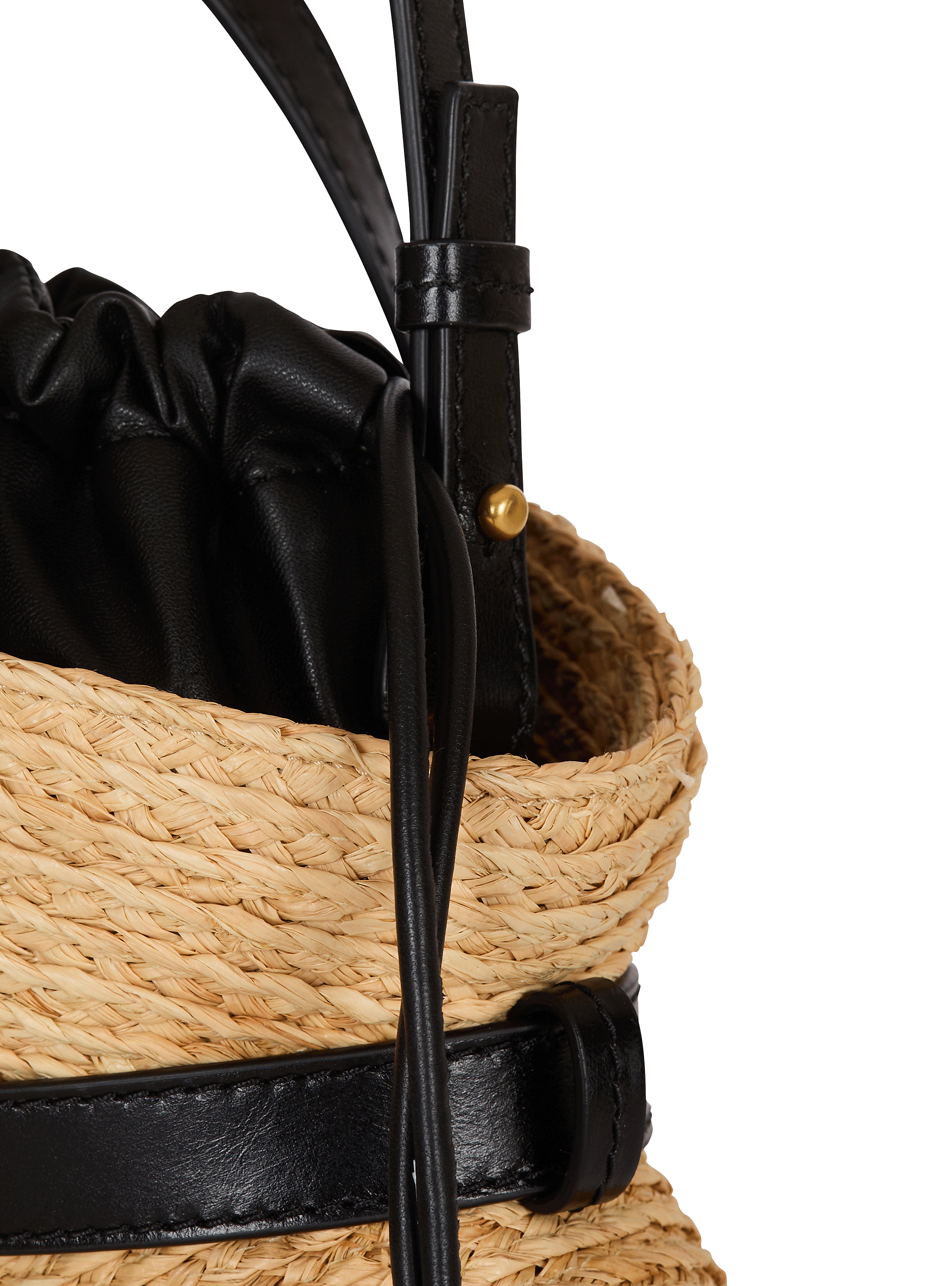 トートバッグ BALMAIN FW25 'Shuffle' mini handbag (FN1DP017TRBO GWN) Shuffle Mini bag in raffia - Women | BALMAIN