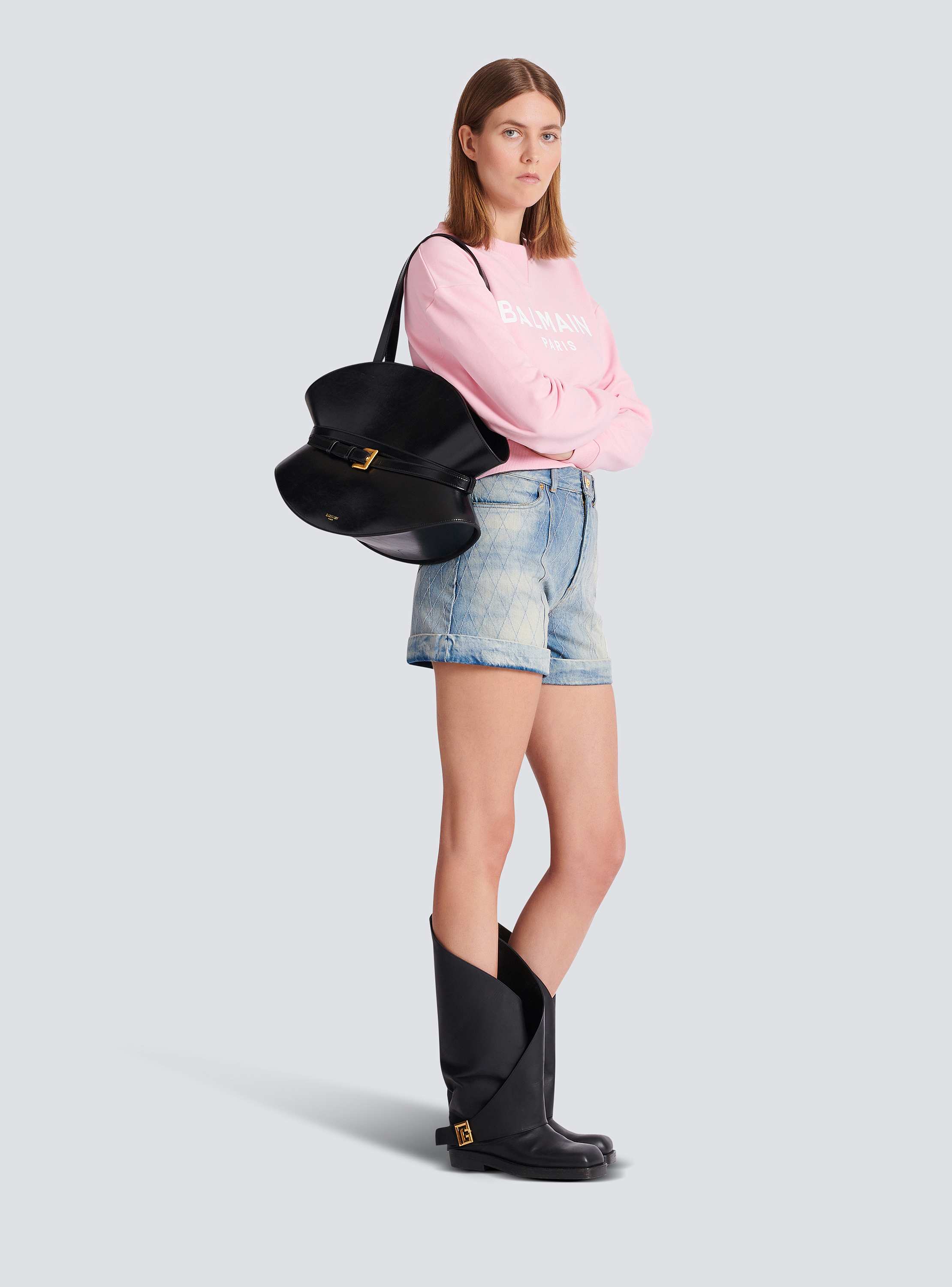 Shuffle Medium bag in leather - Women | BALMAIN