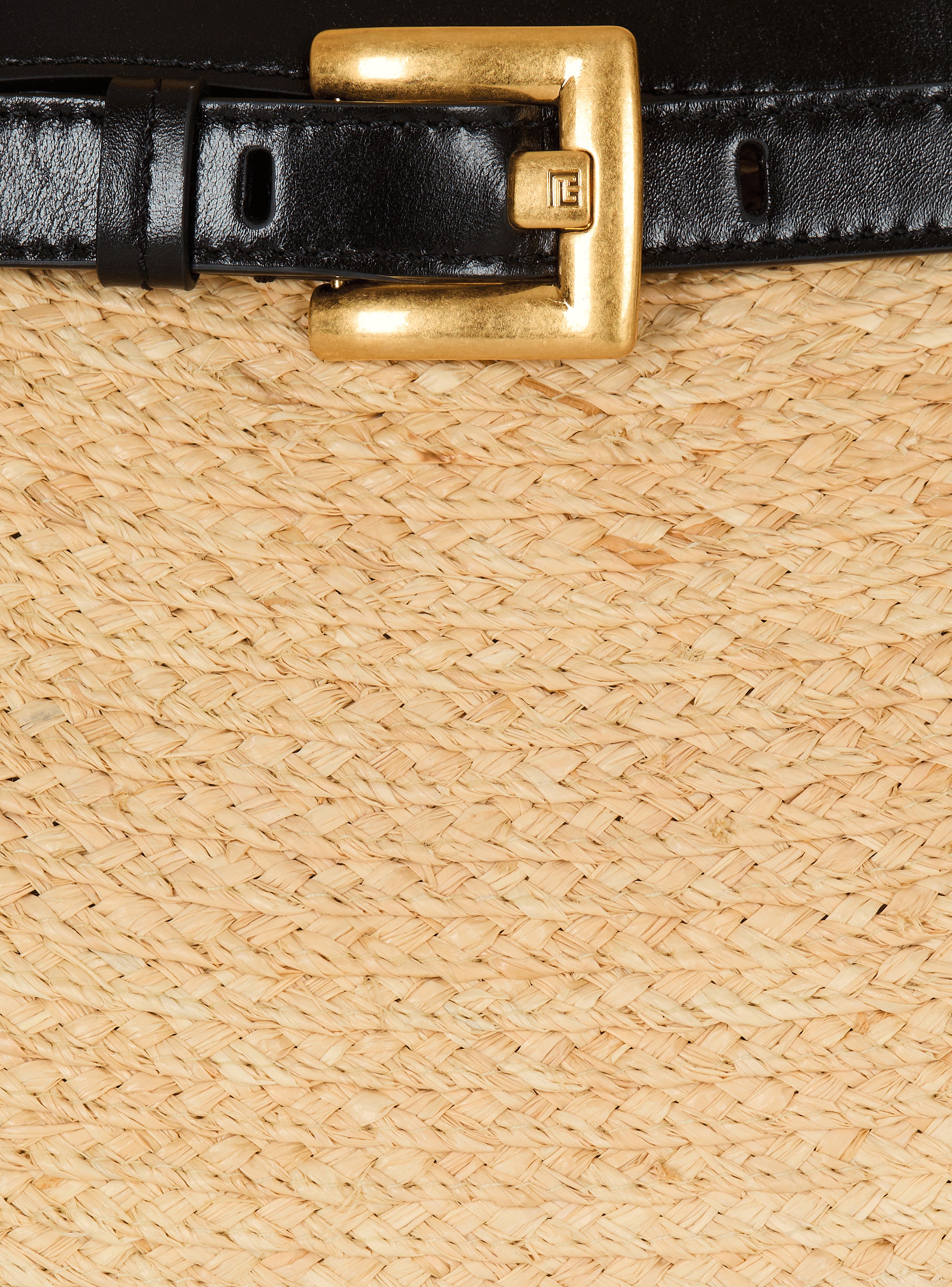 【BALMAIN】 Shuffle Medium raffia tote bag Shuffle Medium raffia tote bag in neutrals - Balmain | Mytheresa
