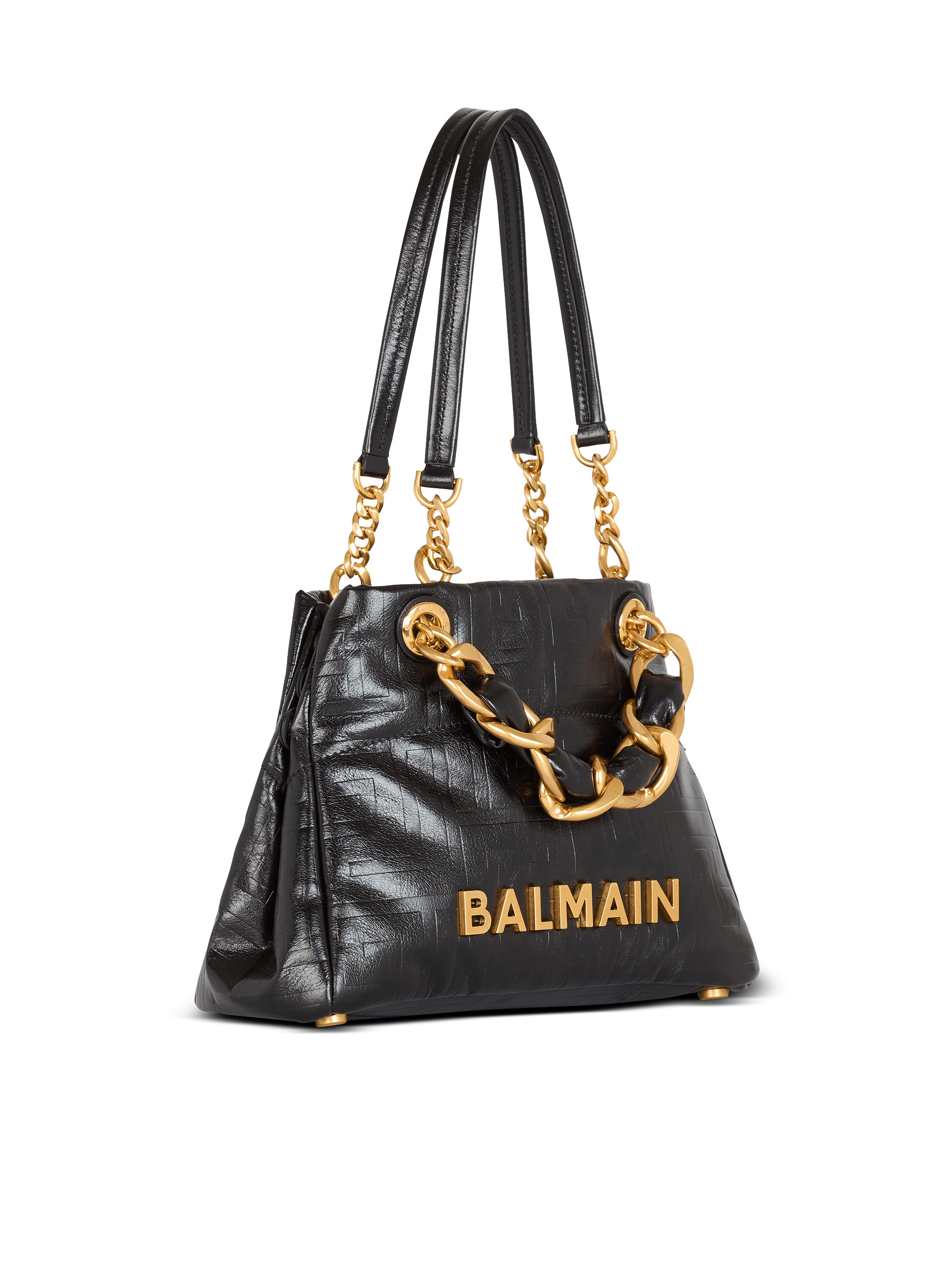 Small 1945 Soft tote bag in crackled calfskin - Women | BALMAIN
