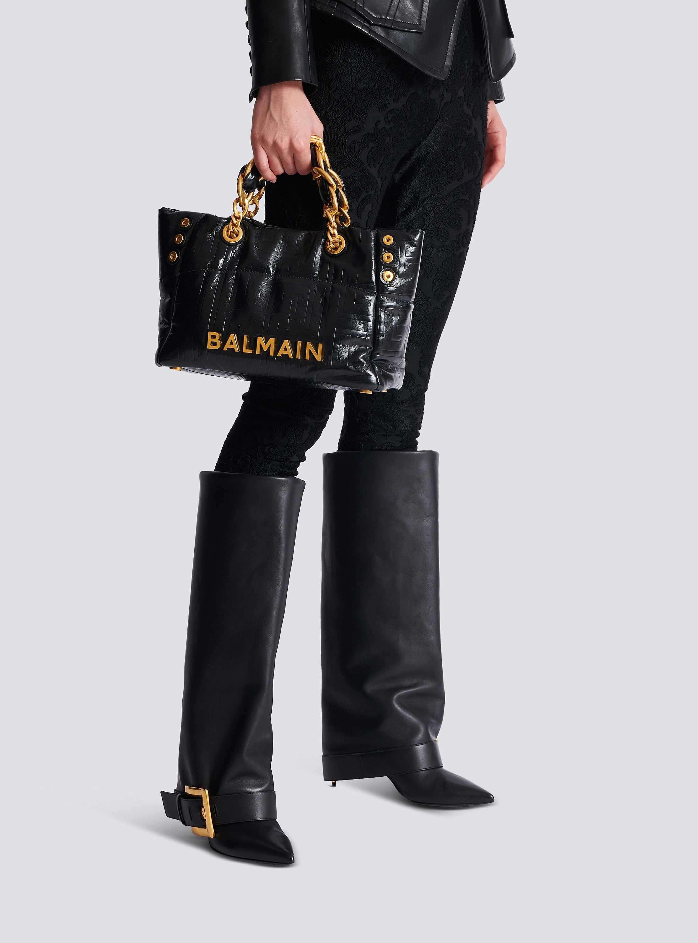 【関税＆送料込み】Balmain 1945 Small Tote Small 1945 Soft tote bag in crackled calfskin - Women | BALMAIN