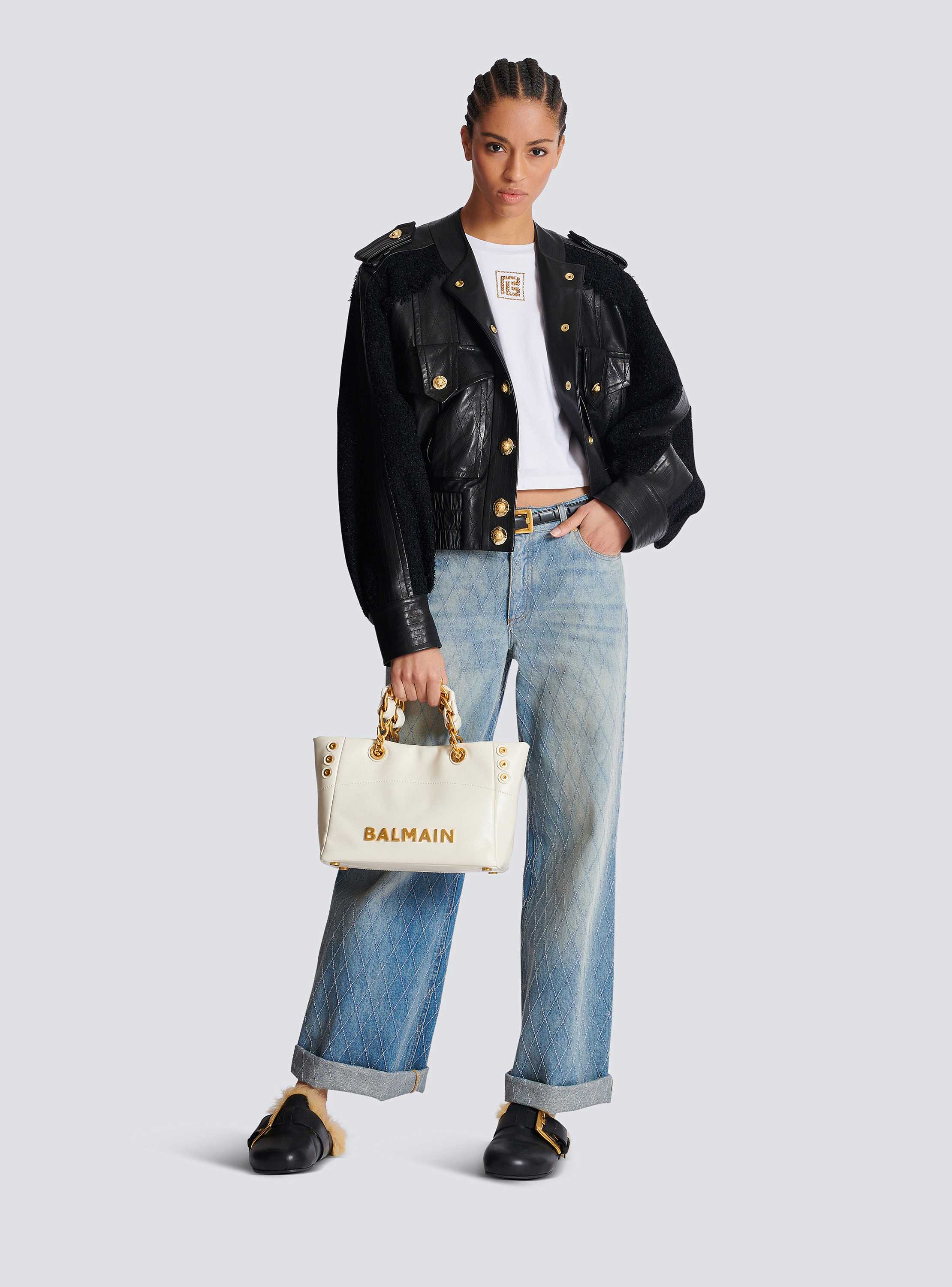 1945 Soft Small crinkled leather tote bag