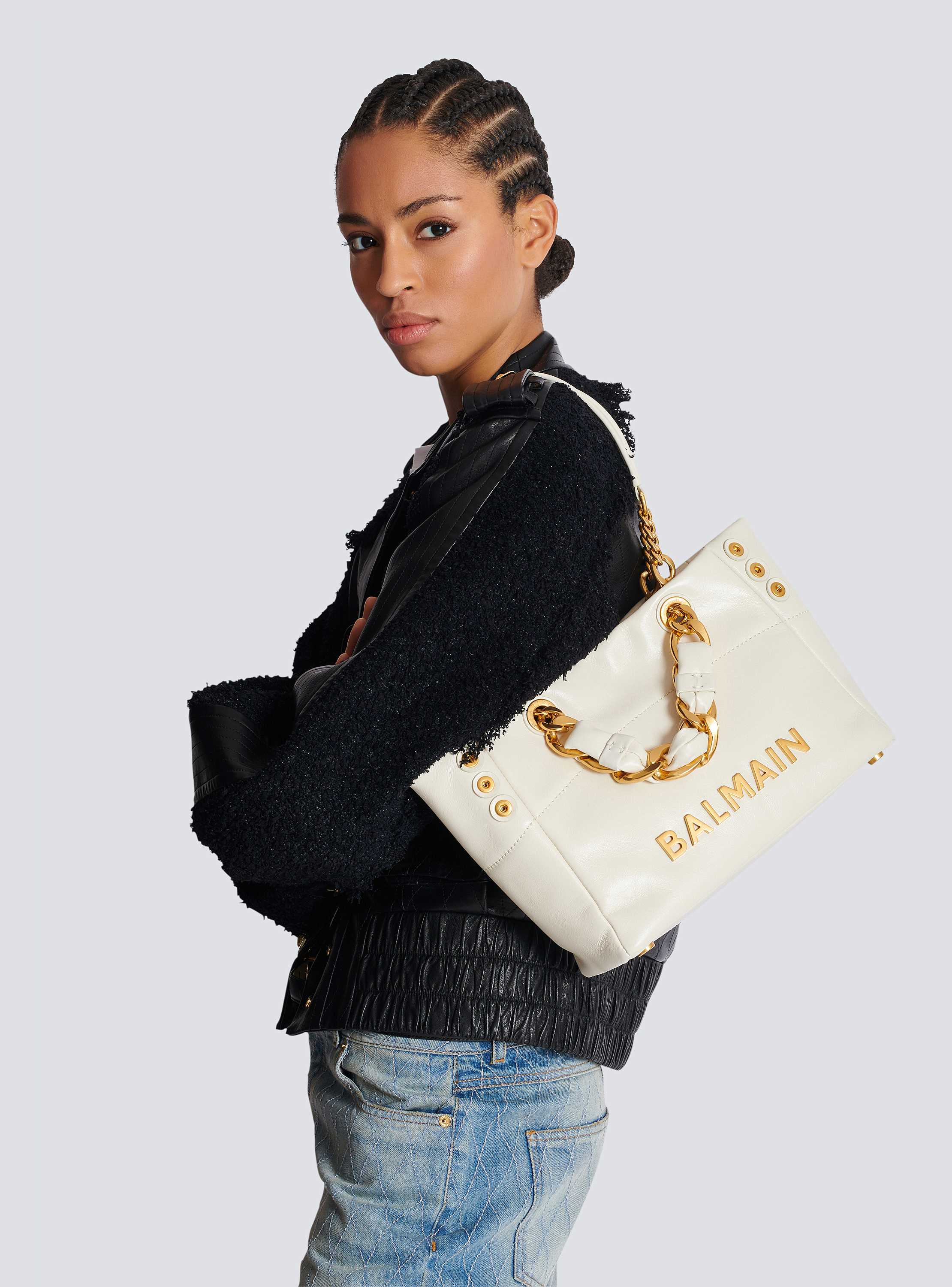 1945 Soft Small crinkled leather tote bag