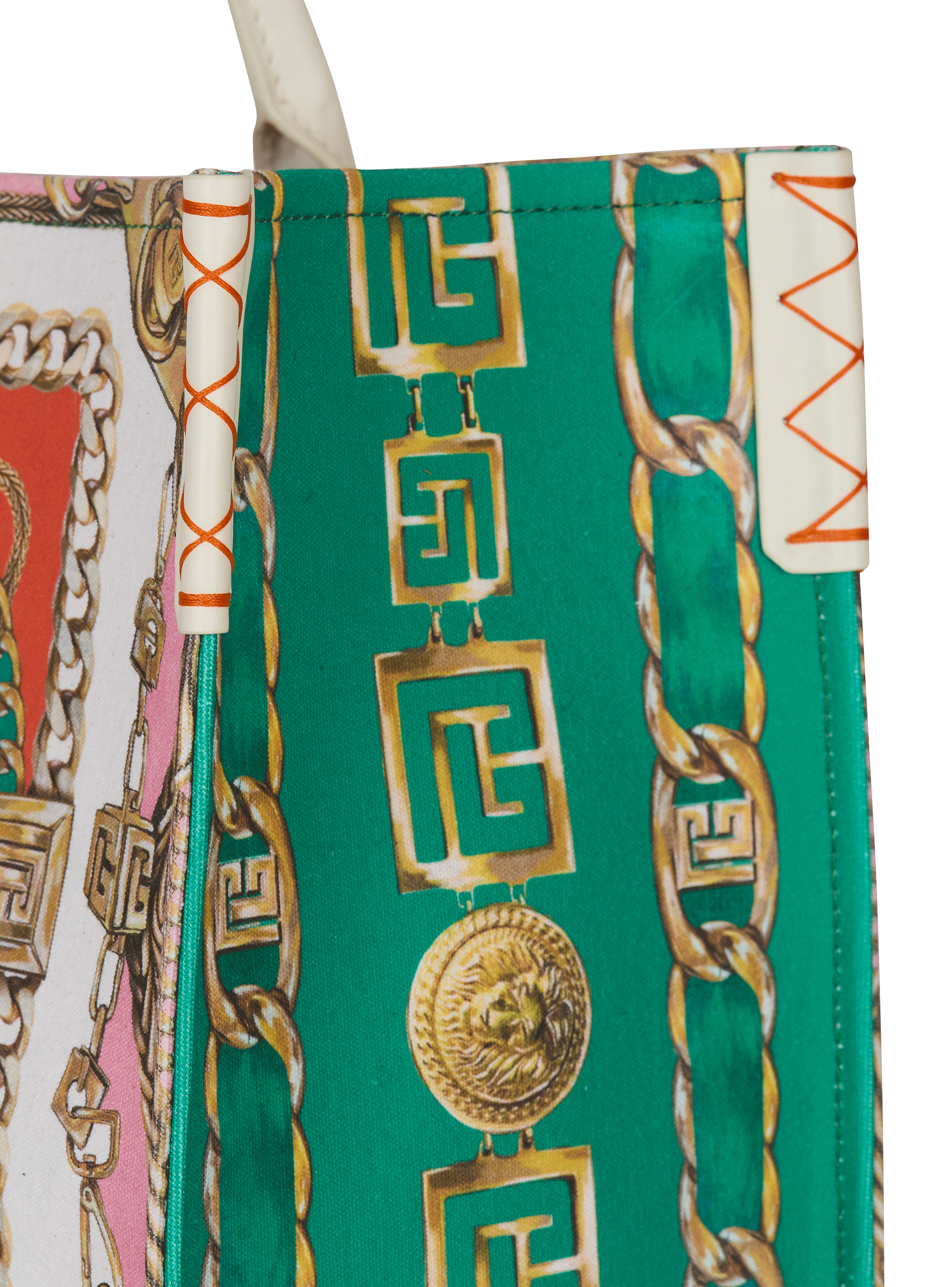 B-Army プリントのキャンバス製 ミディアム トートバッグ 