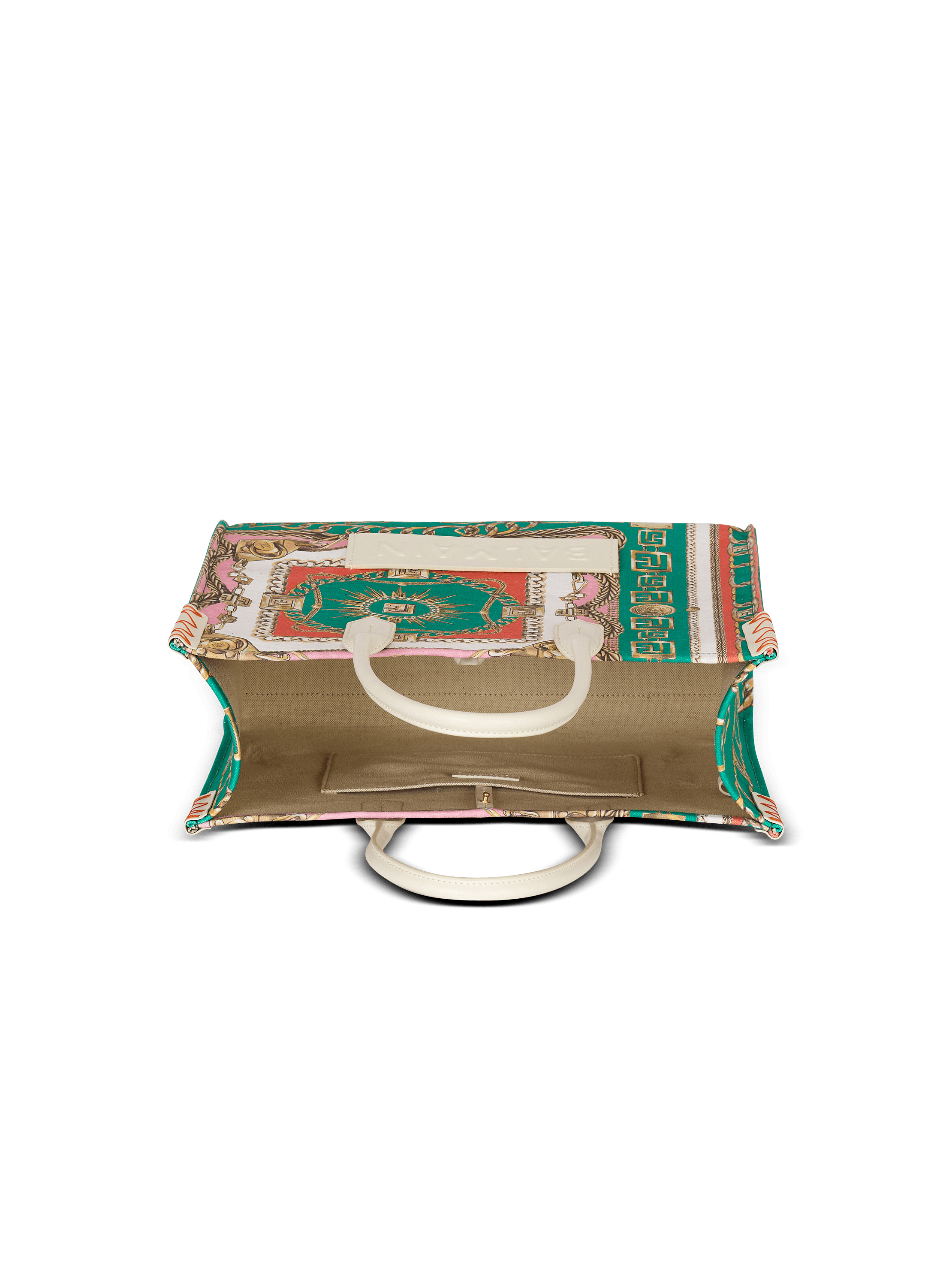 B-Army プリントのキャンバス製 ミディアム トートバッグ 