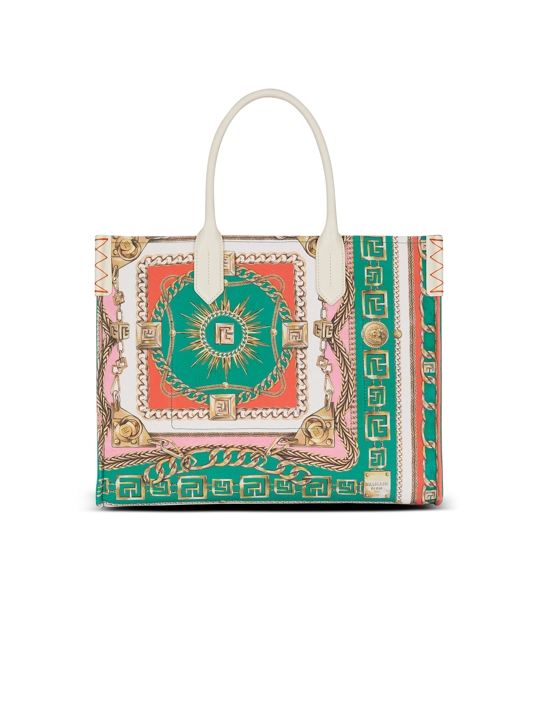 B-Army プリントのキャンバス製 ミディアム トートバッグ 