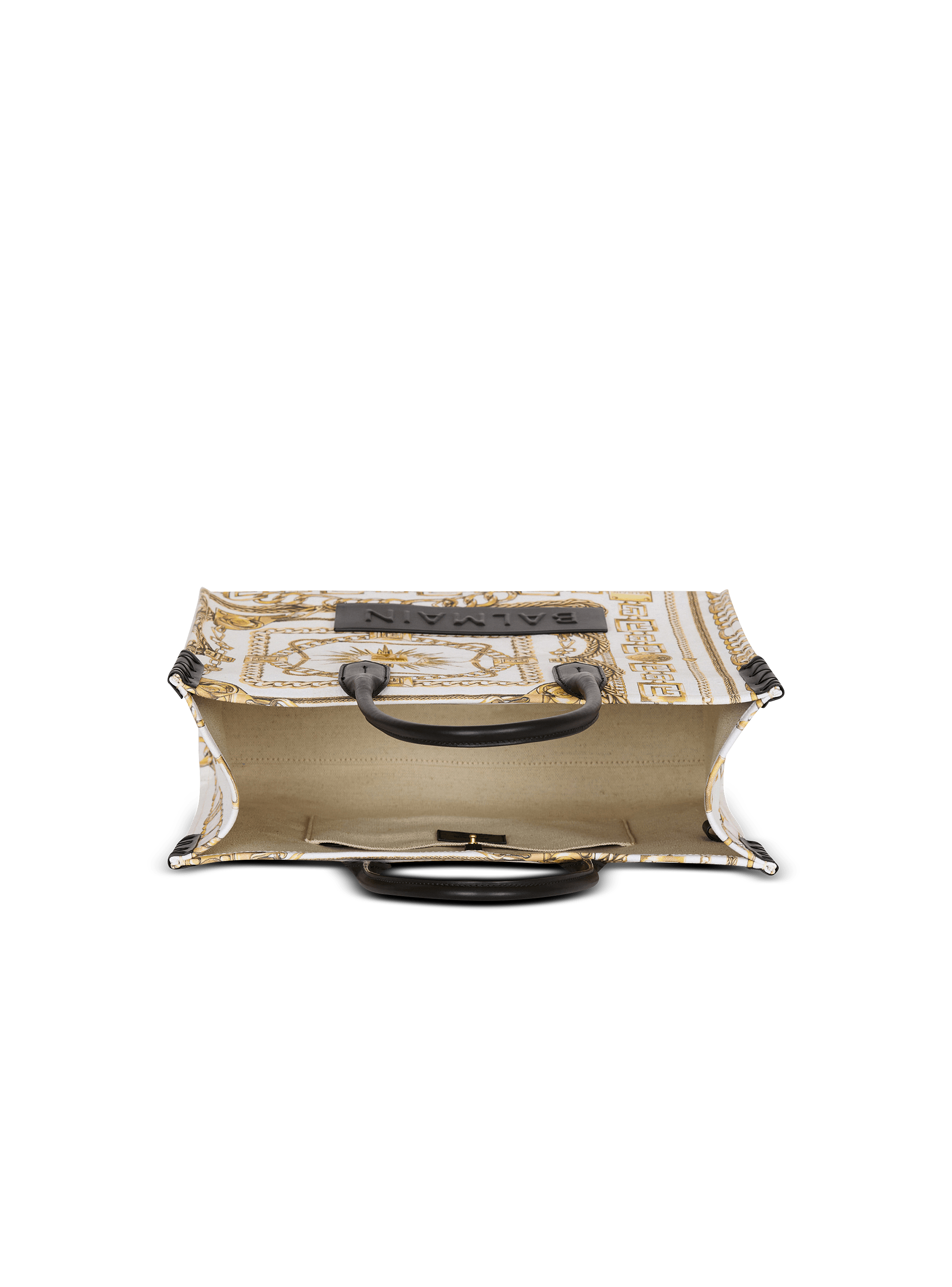 【関税&送料込】Balmain Borsa B-Army In Canvas Canvas and leather B-army Grocery Bag - Women | BALMAIN