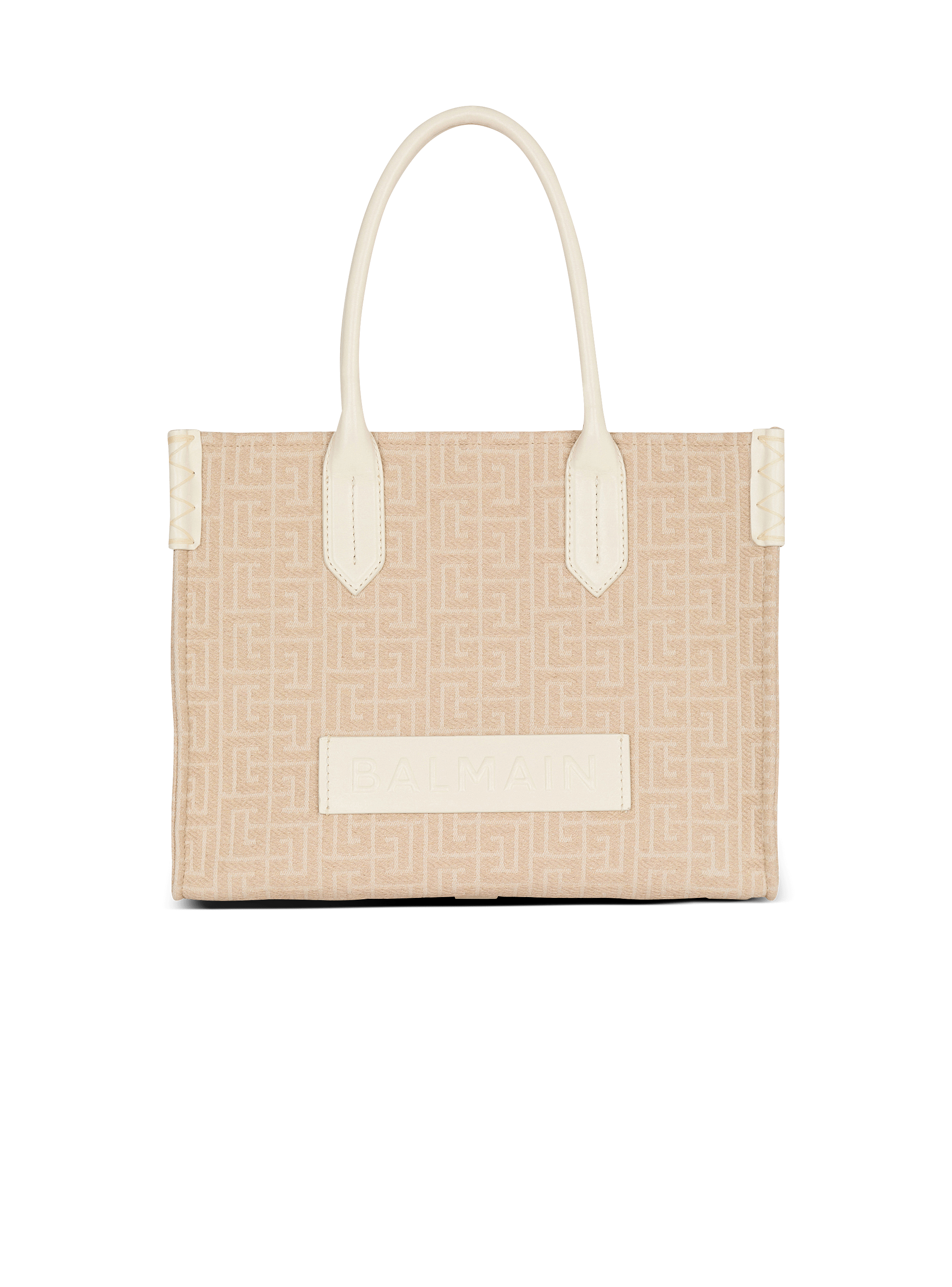Shopper B-Army 36 aus Jacquard-Canvas mit Monogramm-Muster und Leder