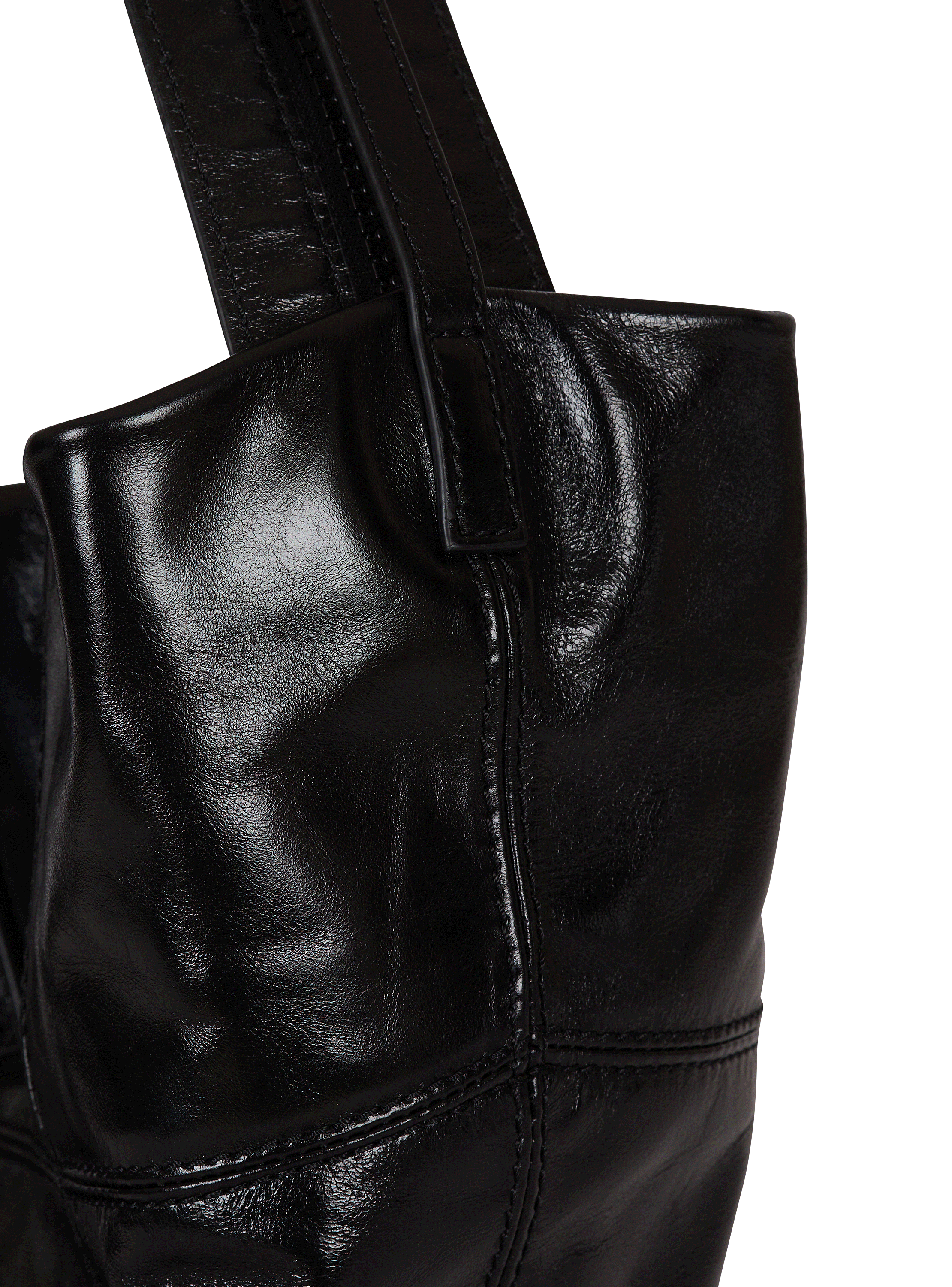 Track shiny leather tote bag 