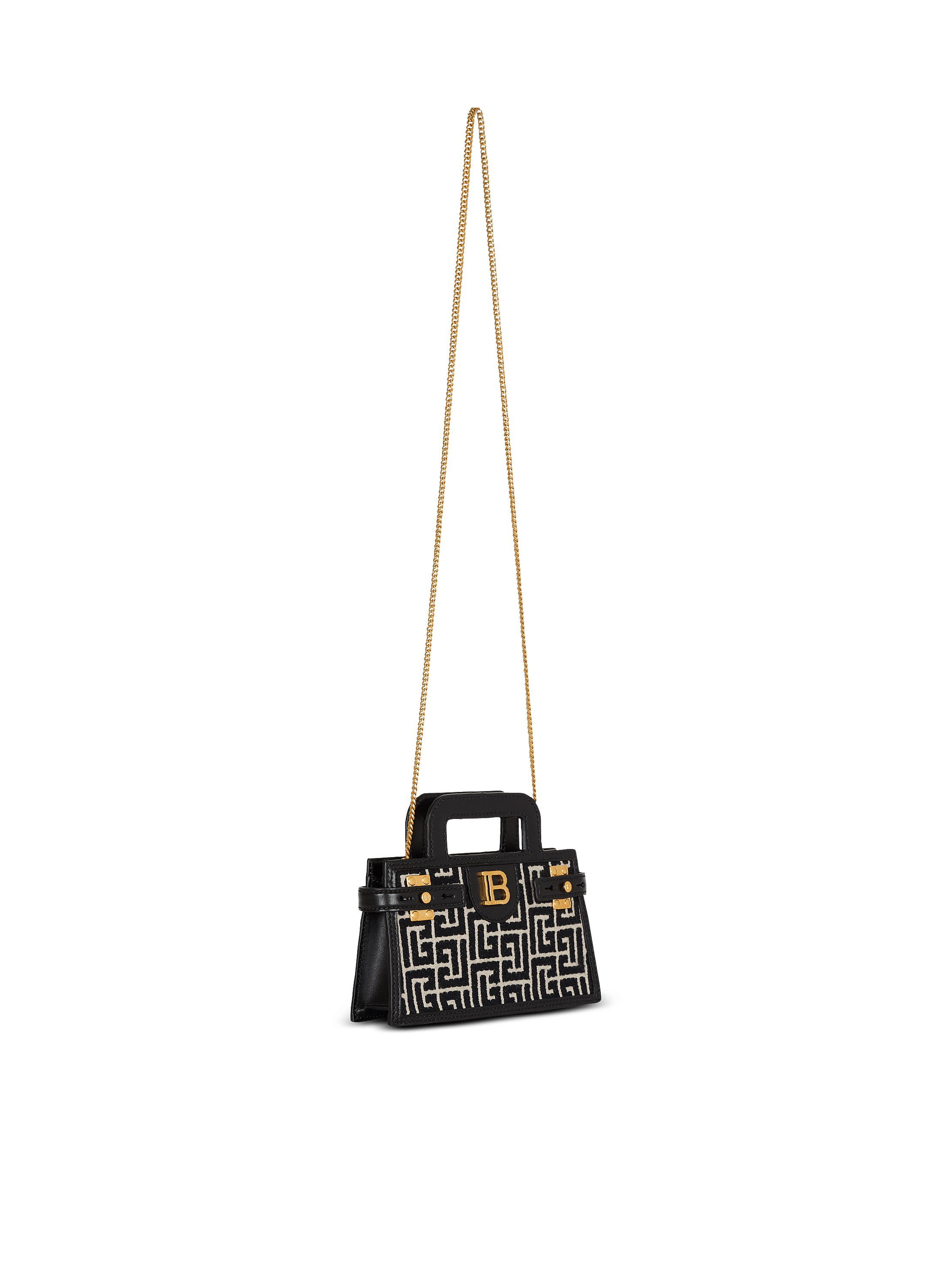 【関税＆送料込み】Balmain Small B-Buzz Top Handle Tote Small B-Buzz Top Handle bag in calfskin black black - Women
