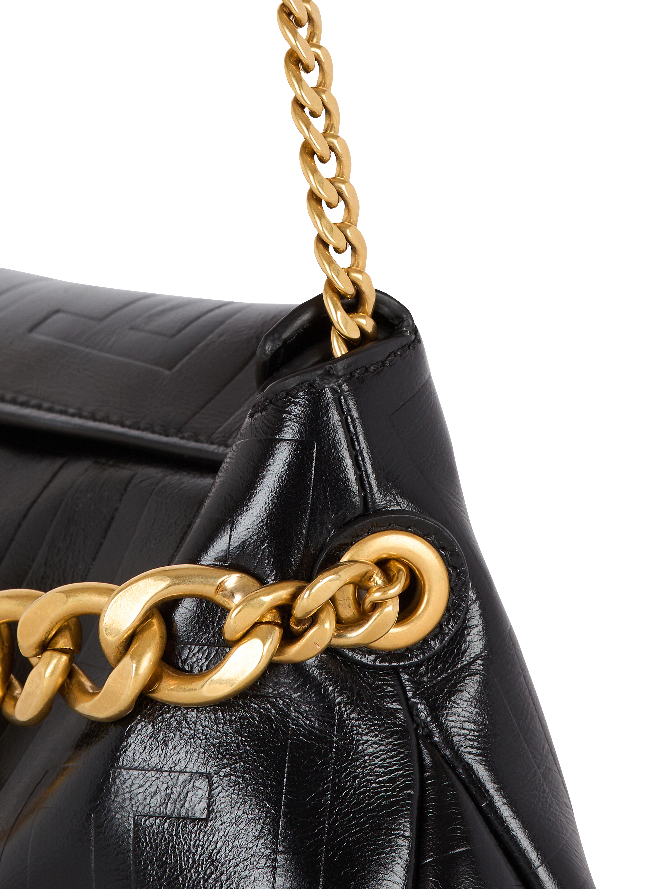 1945 Soft clutch in crinkled calfskin leather - Women | BALMAIN
