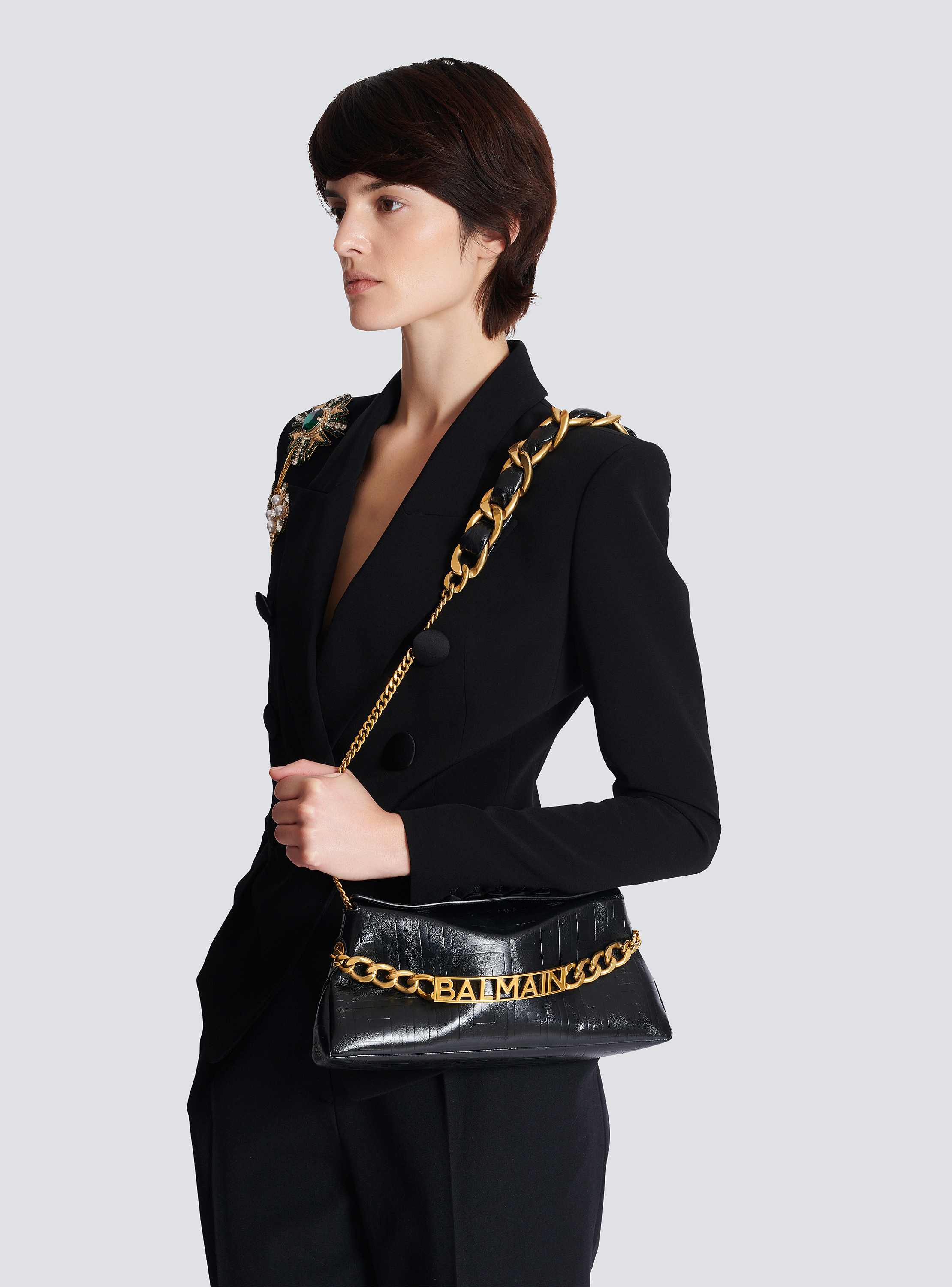 【関税＆送料込み】Balmain 1945 Soft Mini-Crinkled Bags 1945 Soft clutch in crinkled calfskin leather - Women | BALMAIN