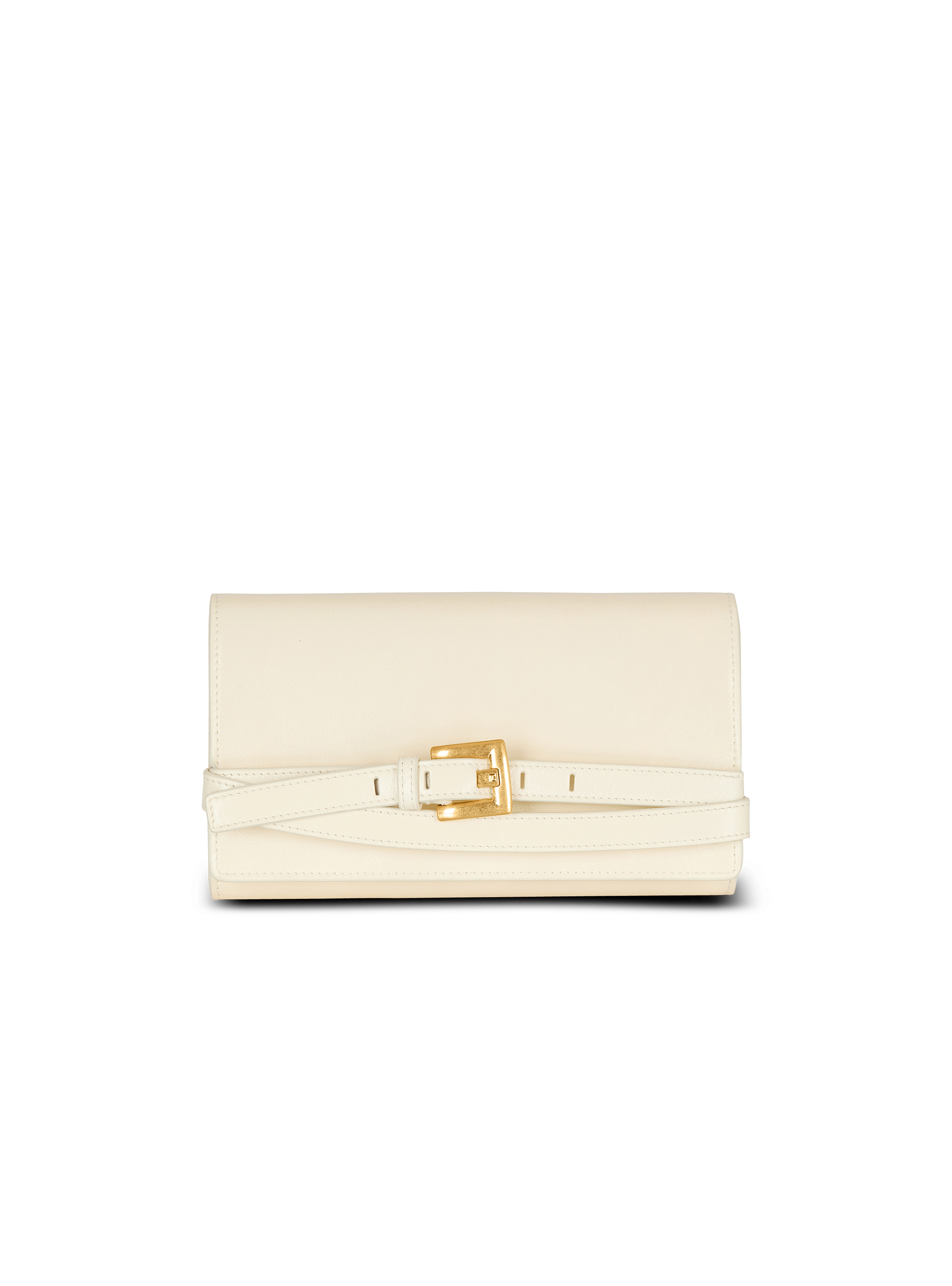 Crinkled leather wallet with Shuffle chain