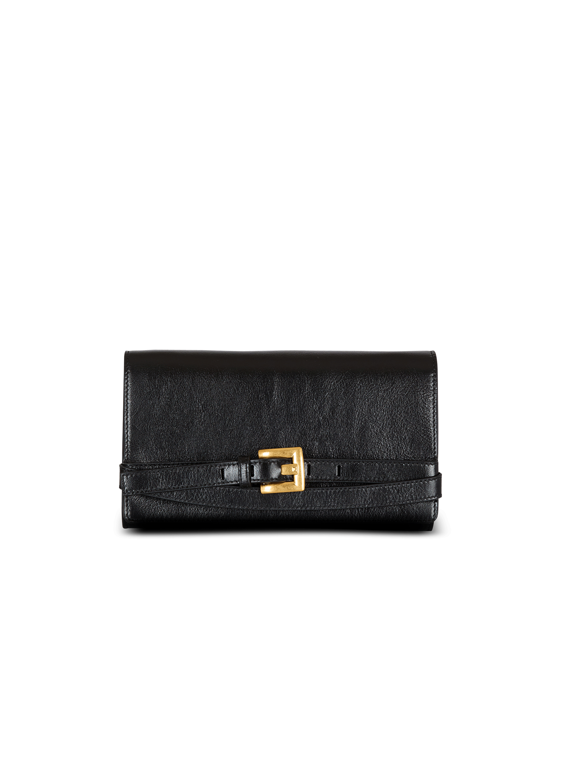 Crinkled leather wallet with Shuffle chain