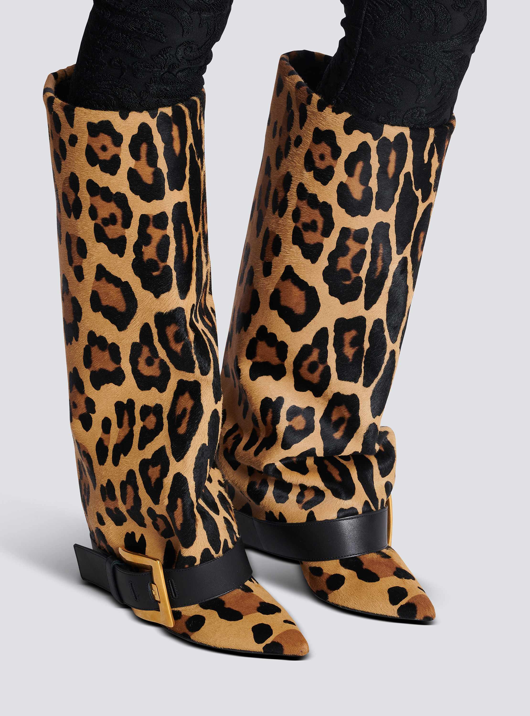 Anthem leopard print leather boots