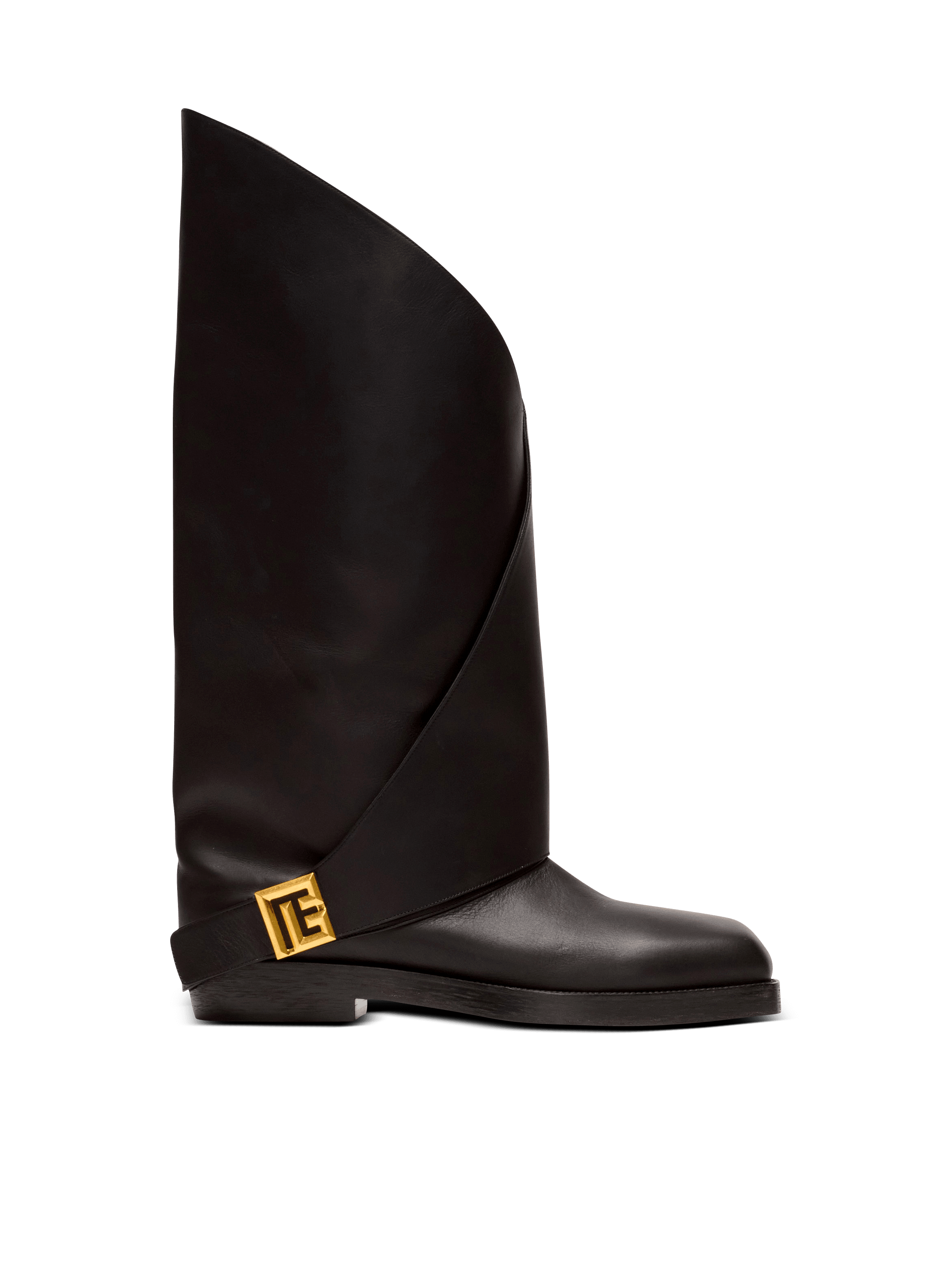 Twist flat leather boots