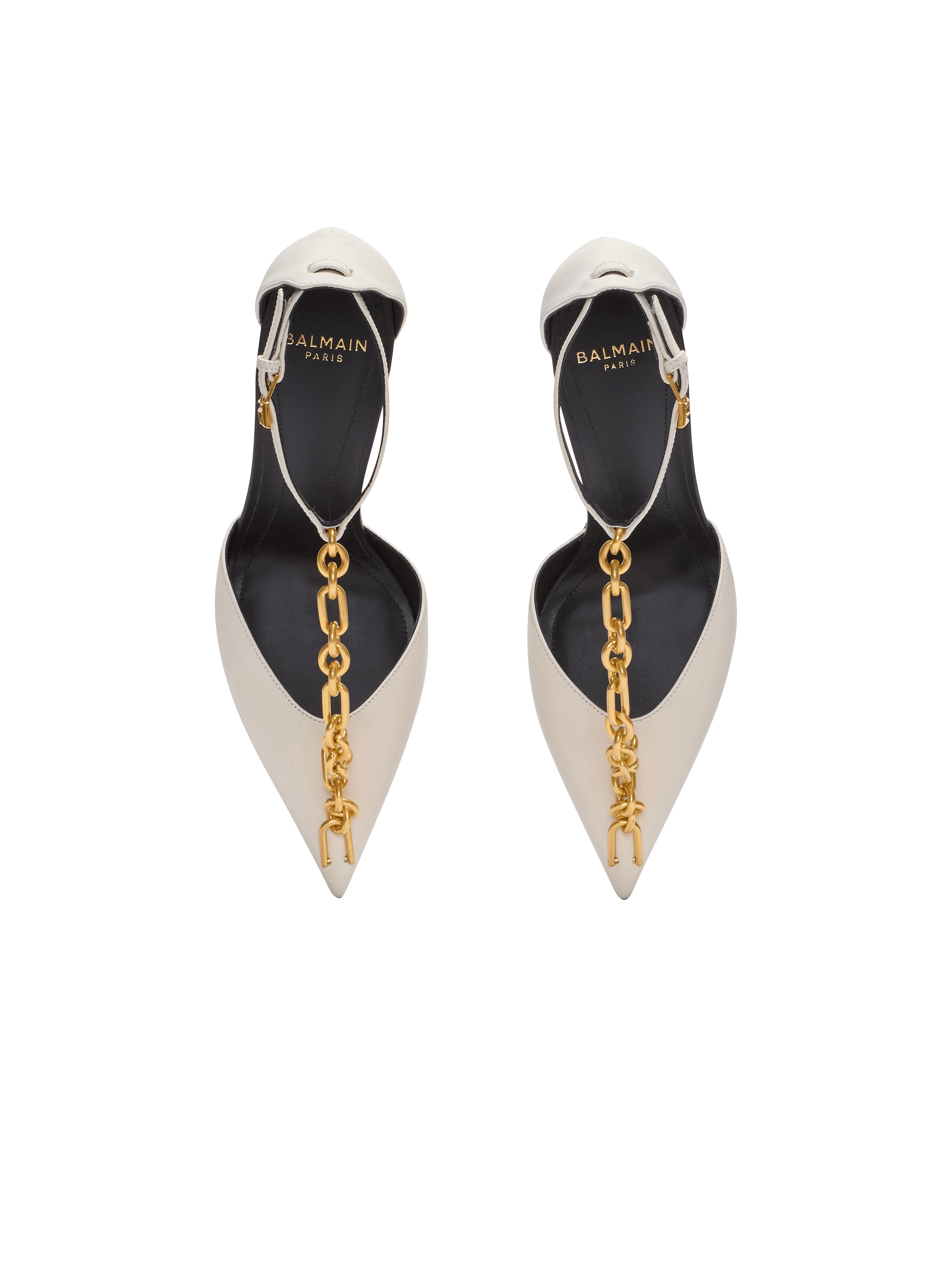 Sync leather stilettos with pointed toe