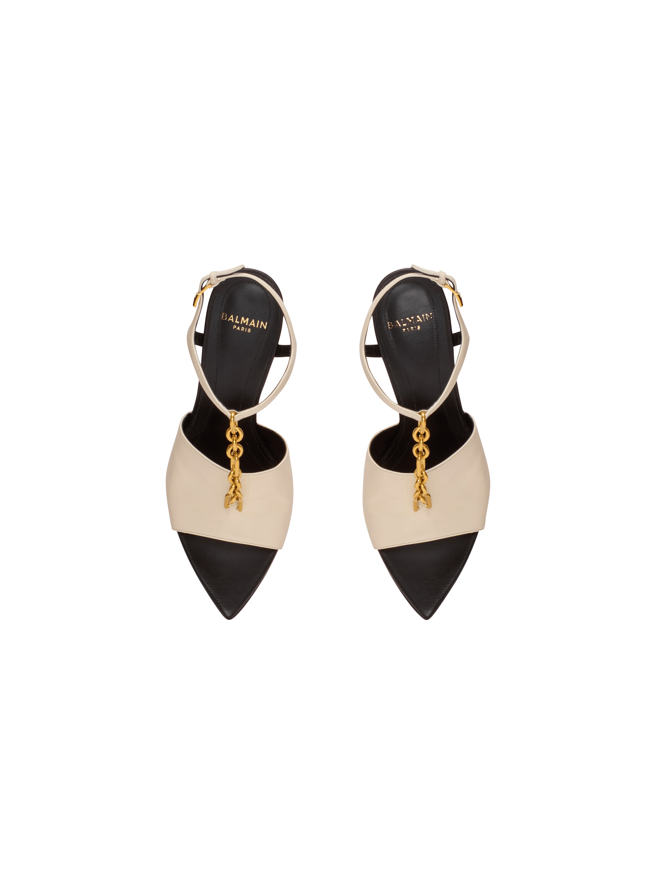 Sync leather sandals with heel