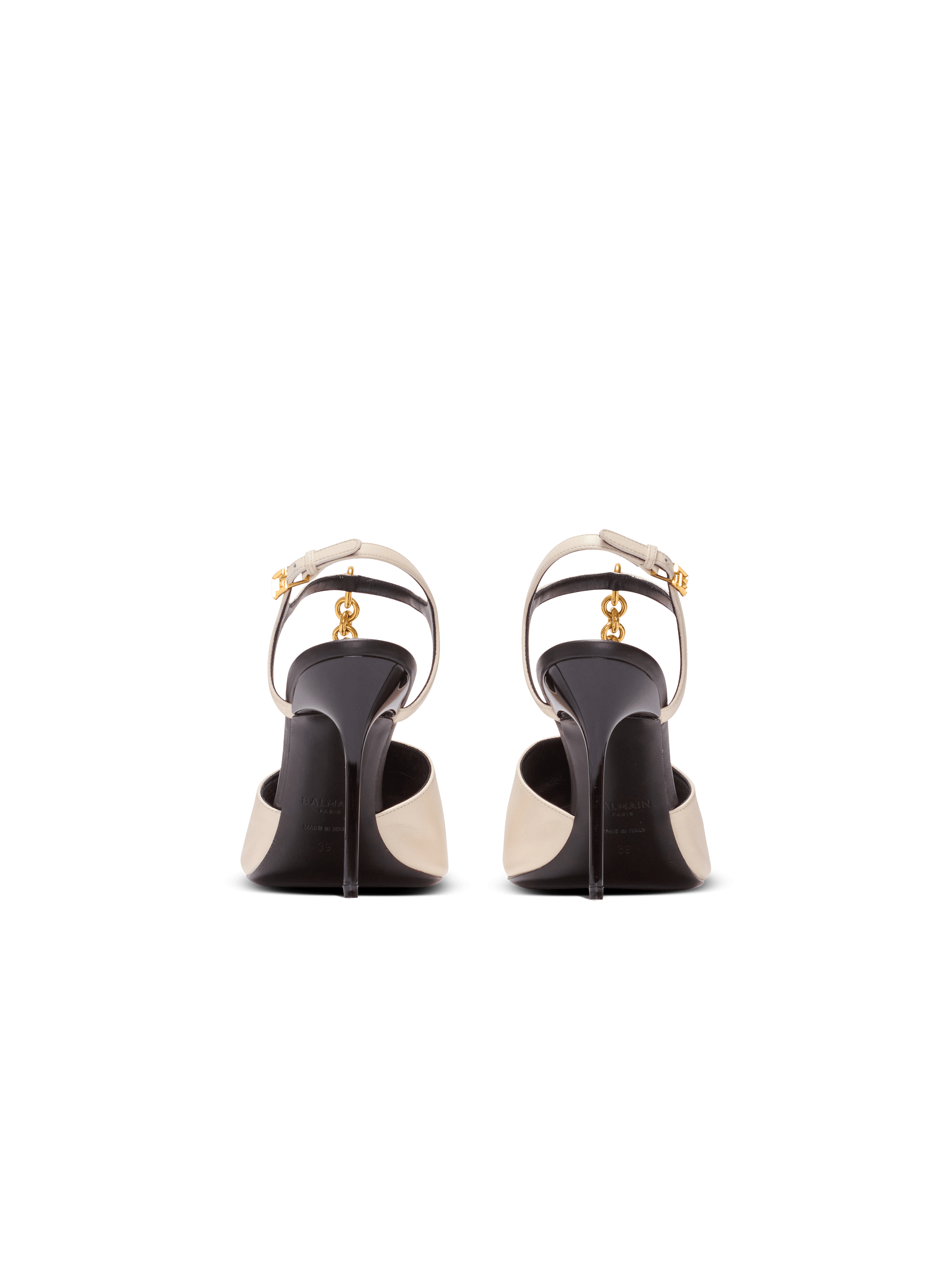 Sync leather sandals with heel