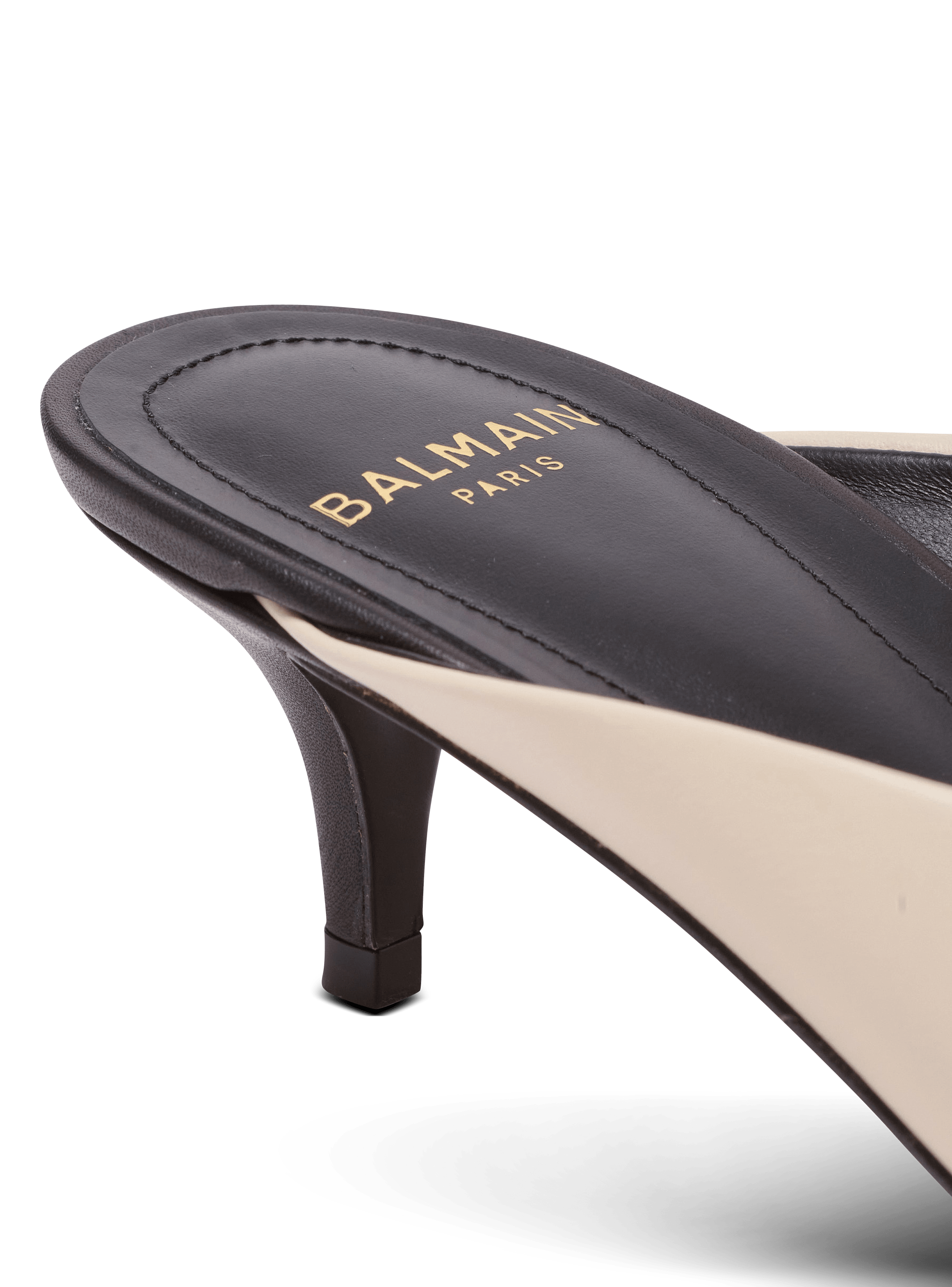 Sync leather mules with pointed toe