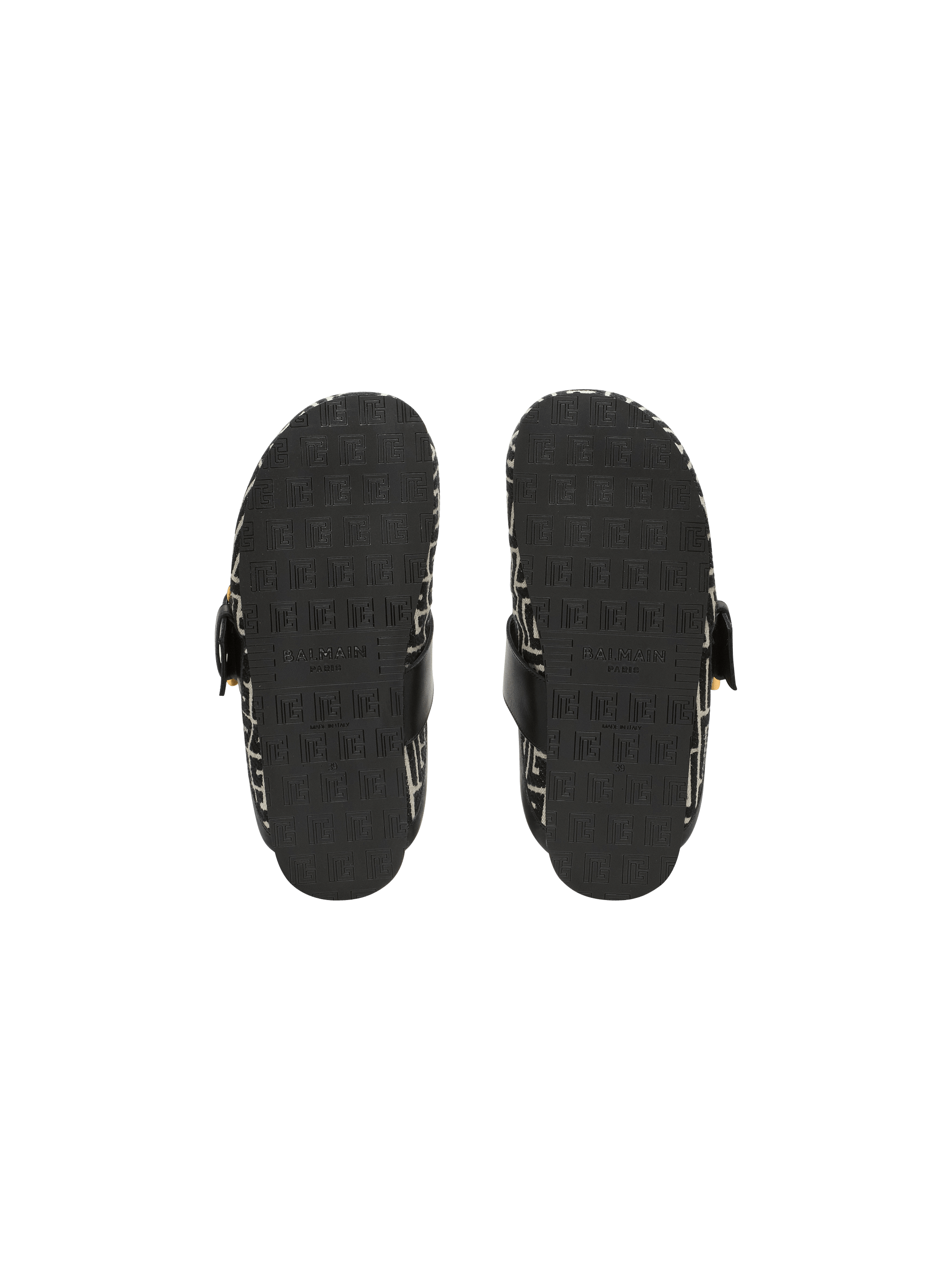 Anthem mules in jacquard canvas with PB monogram black