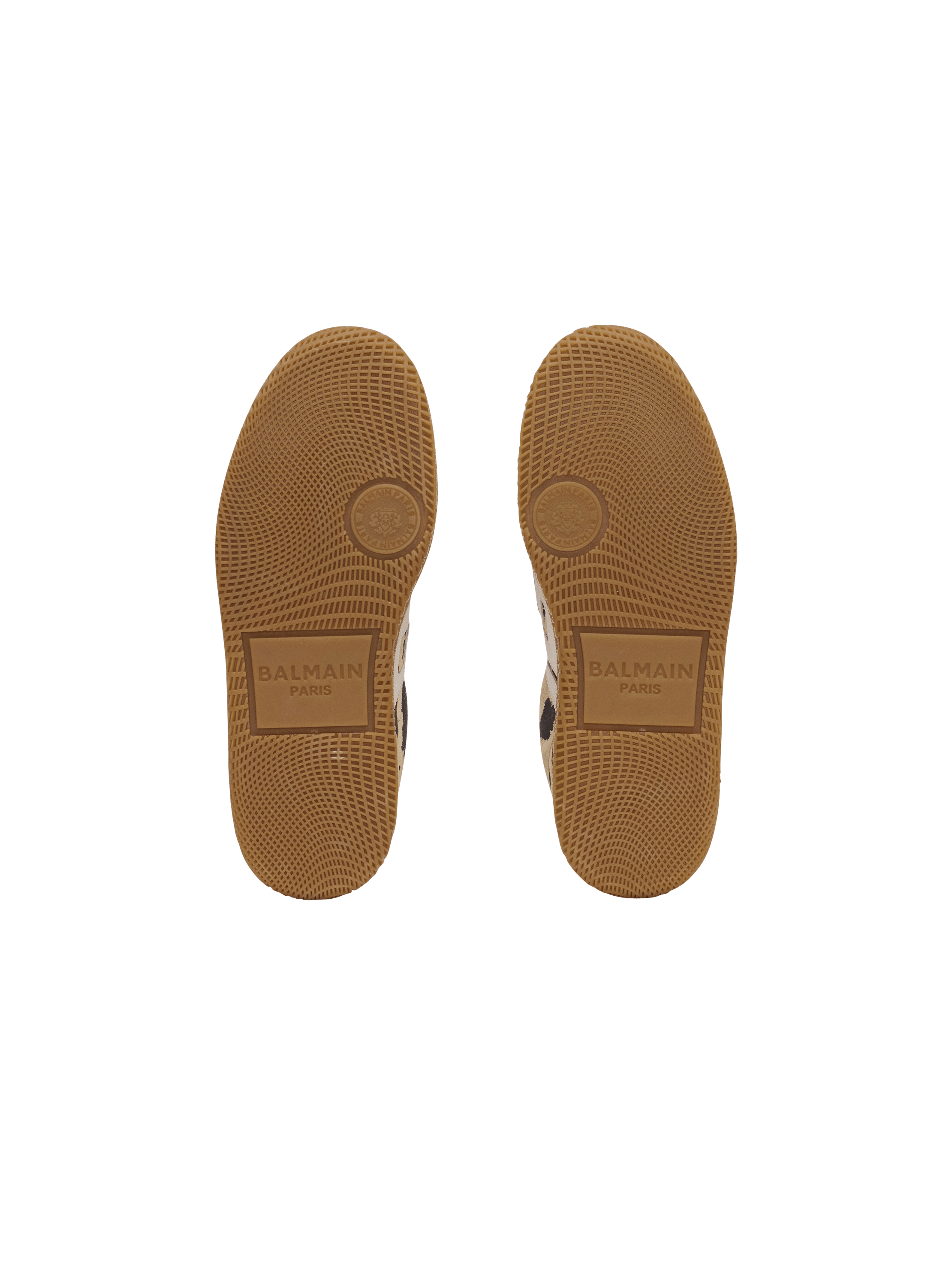 Balmain Swan leopard print suede leather trainers