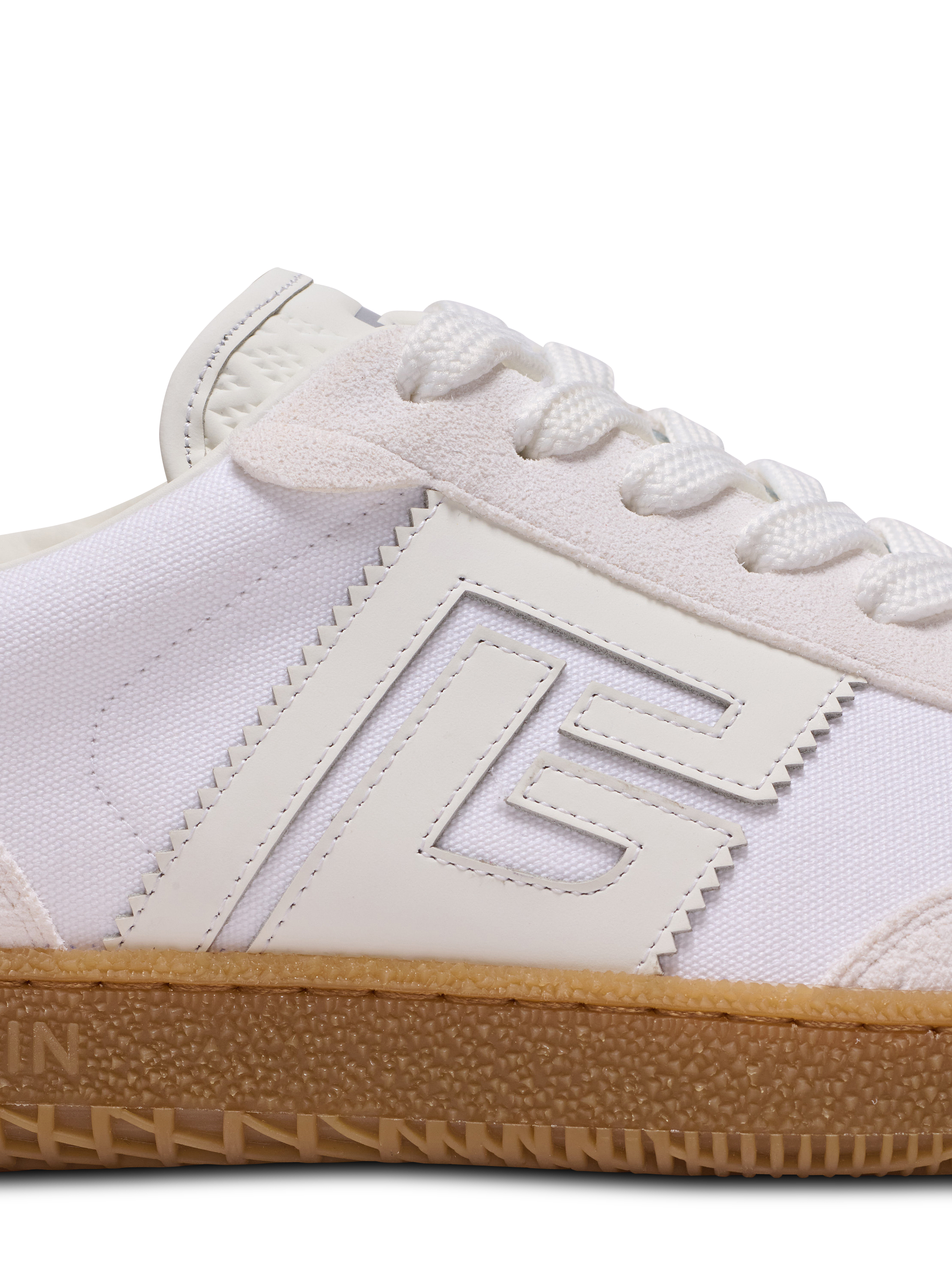 Leather and canvas Balmain Swan trainers