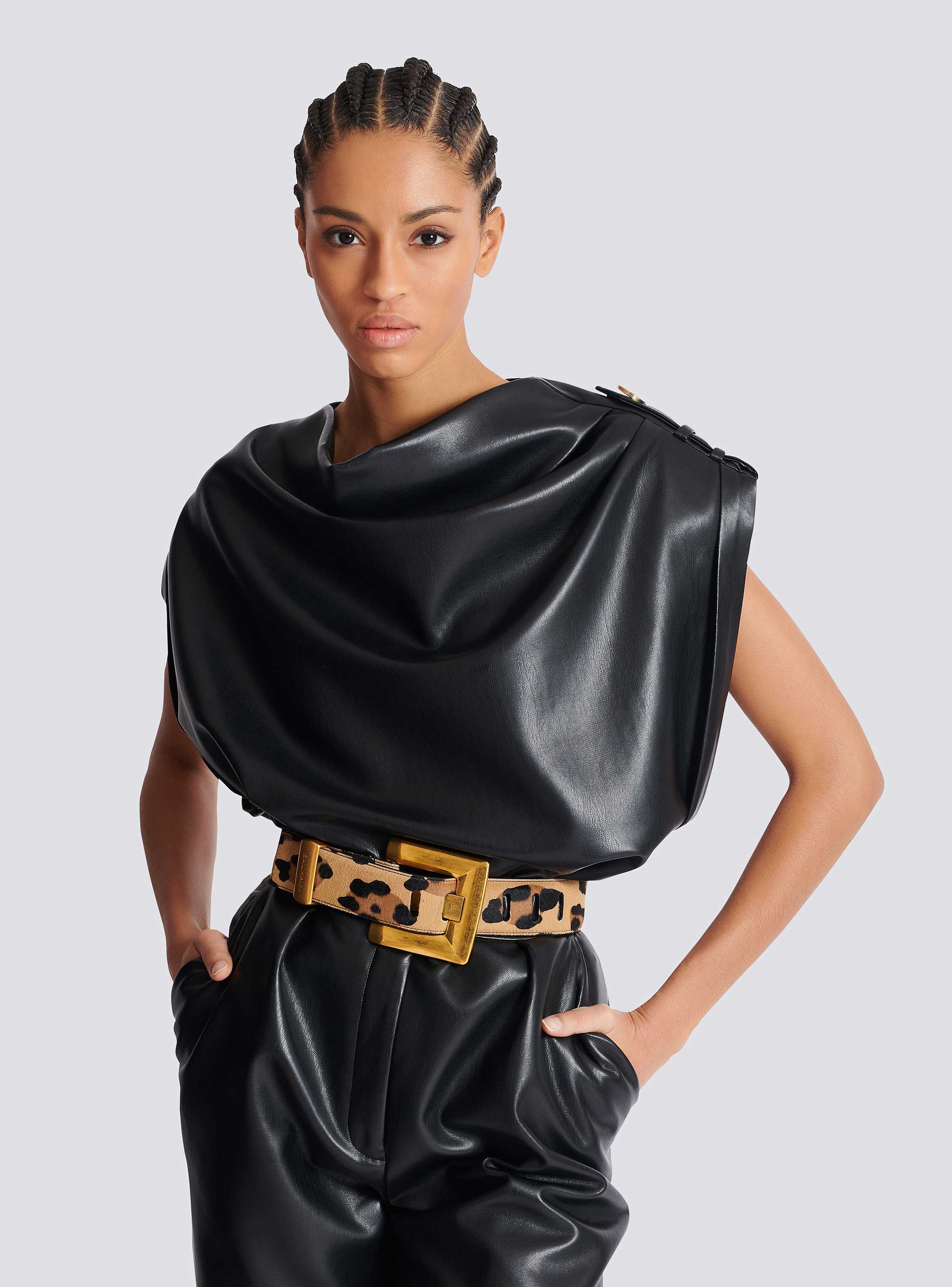 Anthem leopard print leather belt