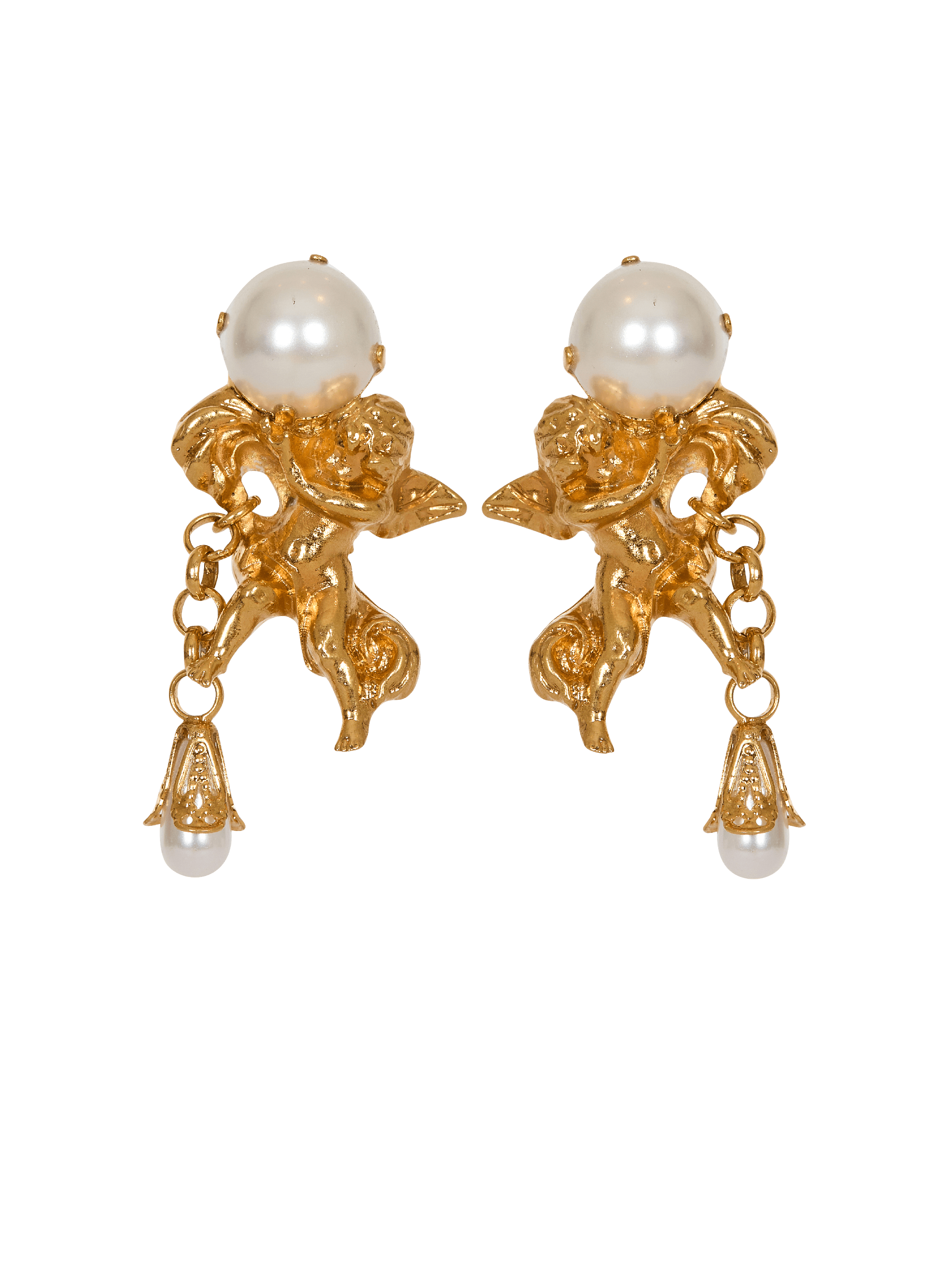 Anges baroque brass earrings