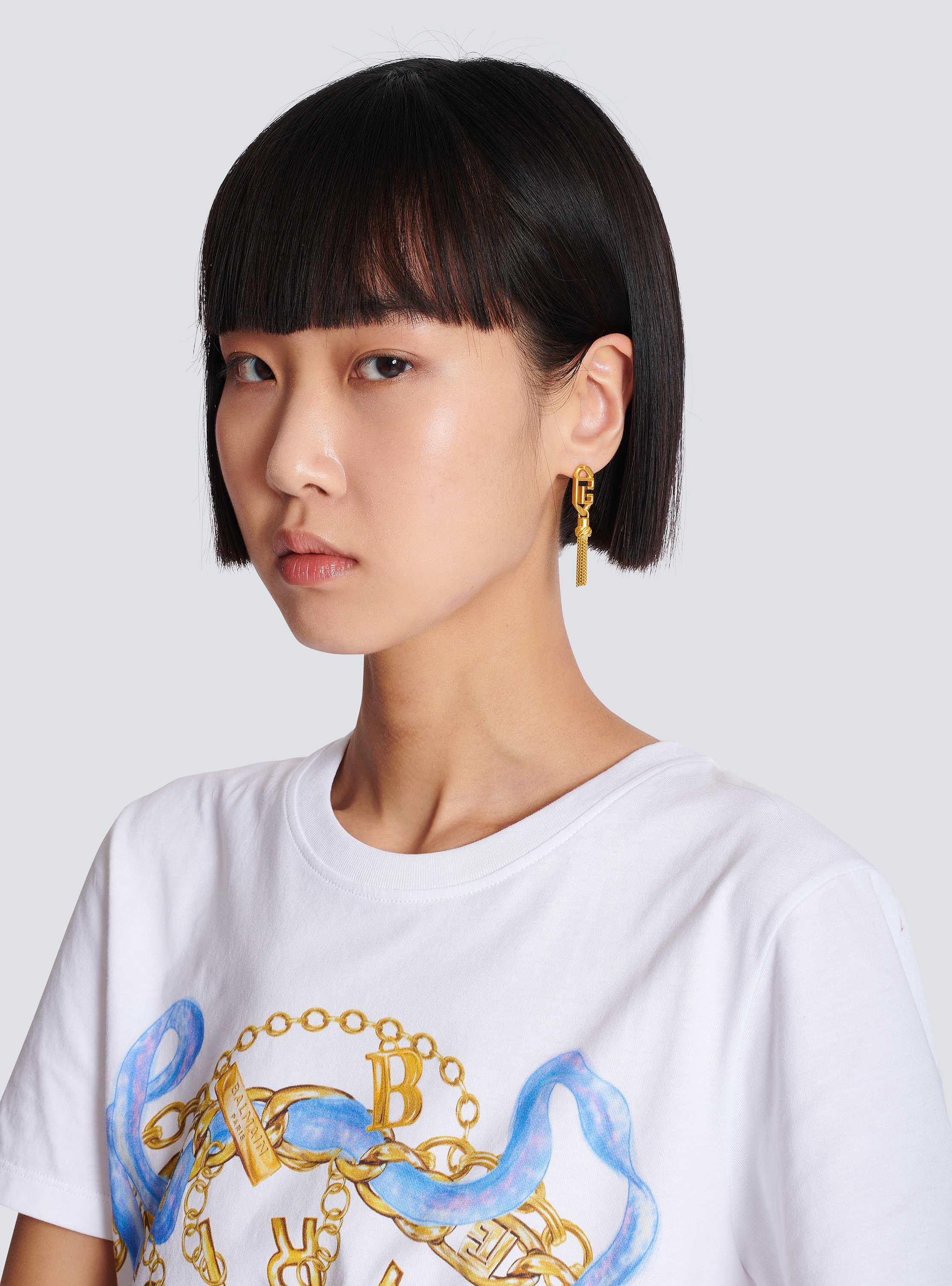 Sync PB pendant brass earrings