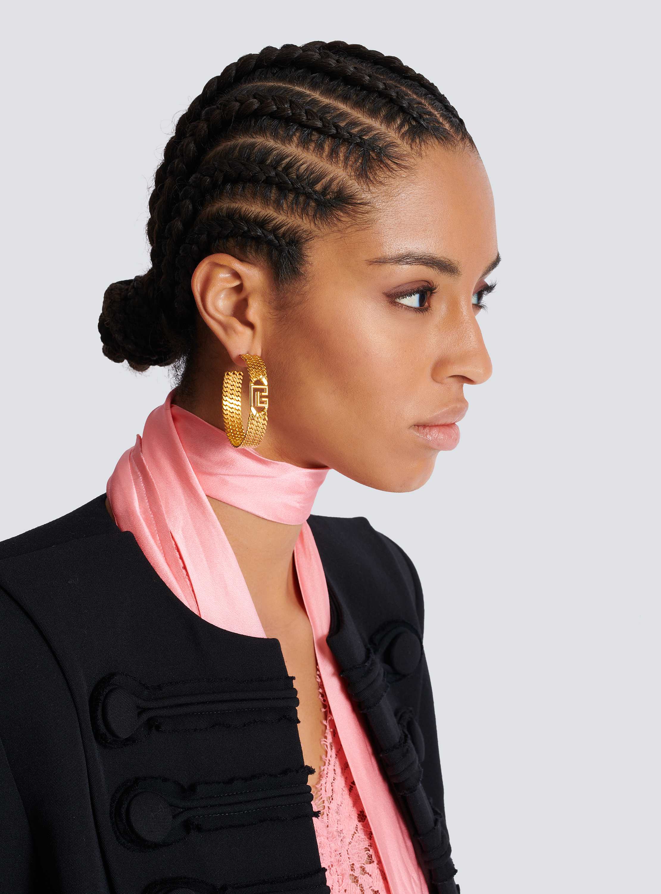Sync PB brass hoop earrings