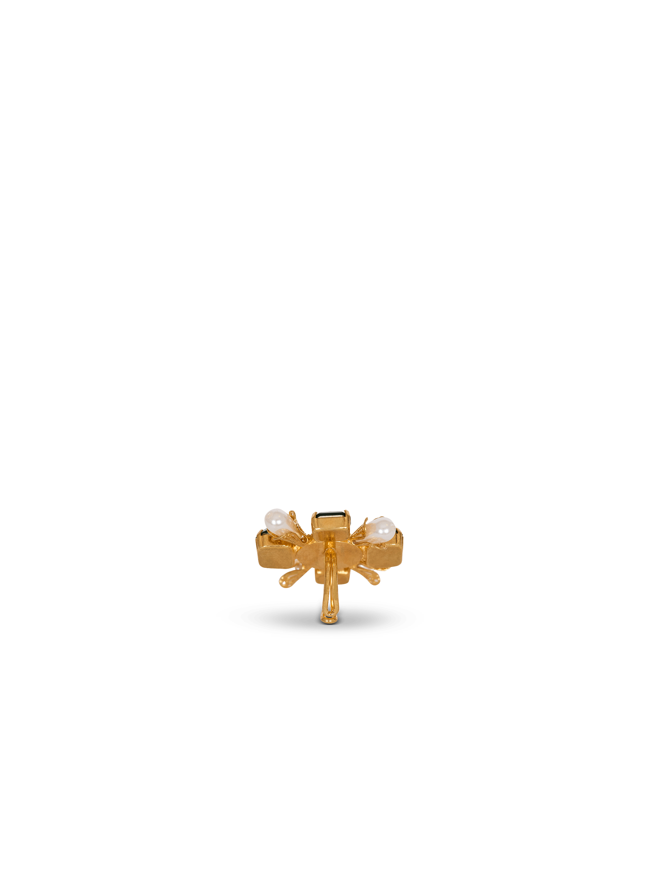 Baroque bead and crystal ring