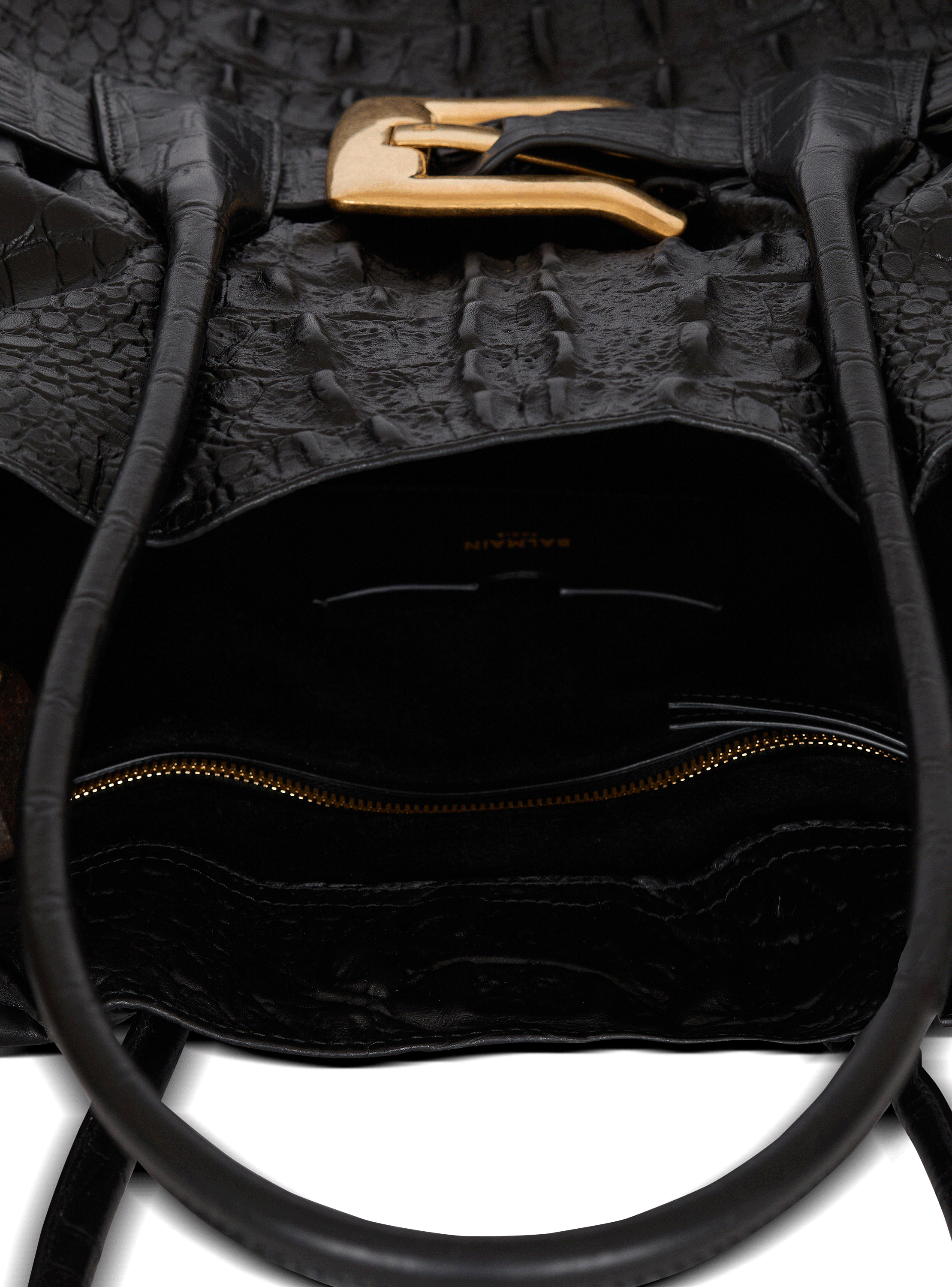 XL Anthem bag in embossed crocodile-print calfskin
