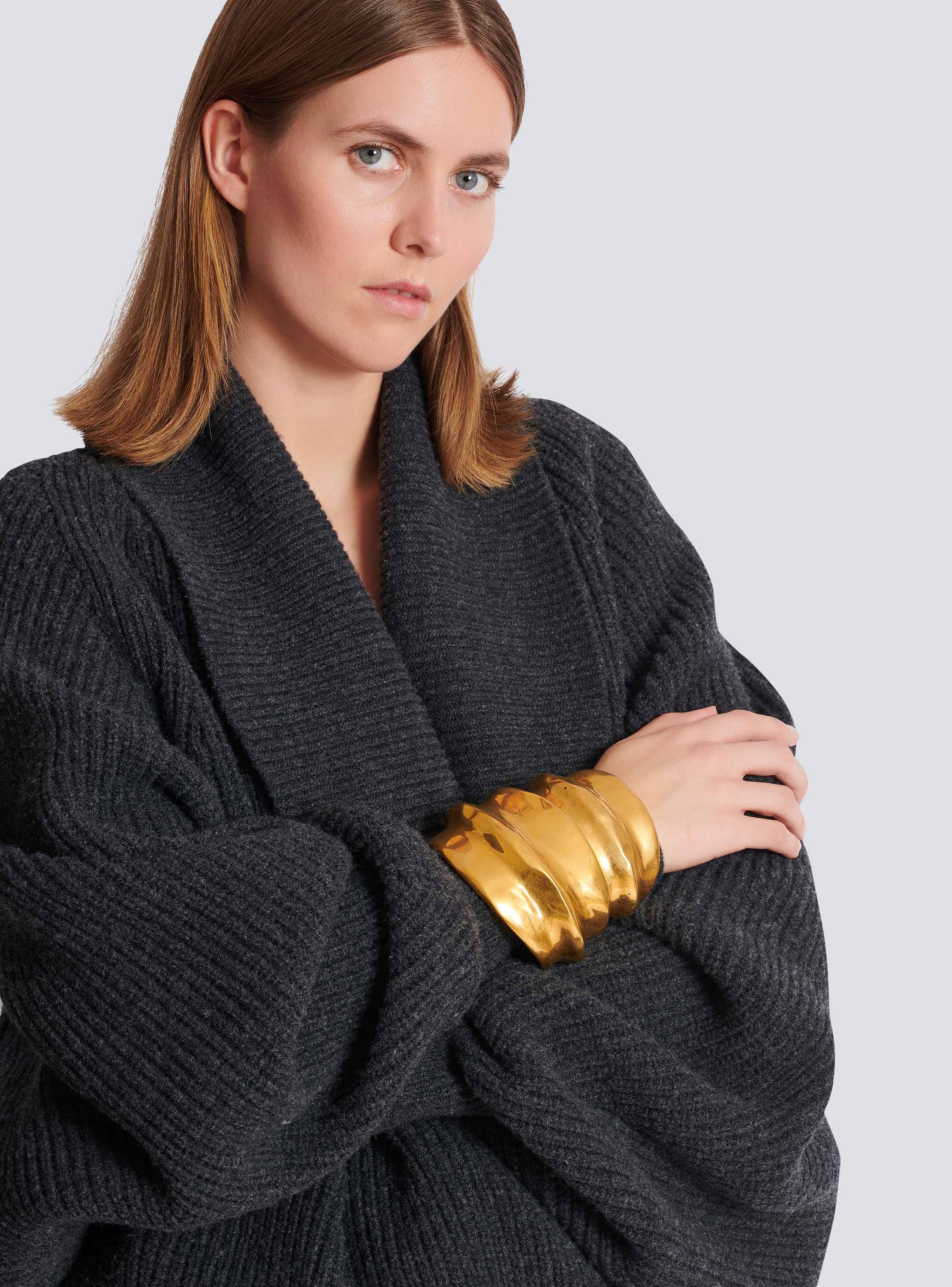 Brass bamboo cuff