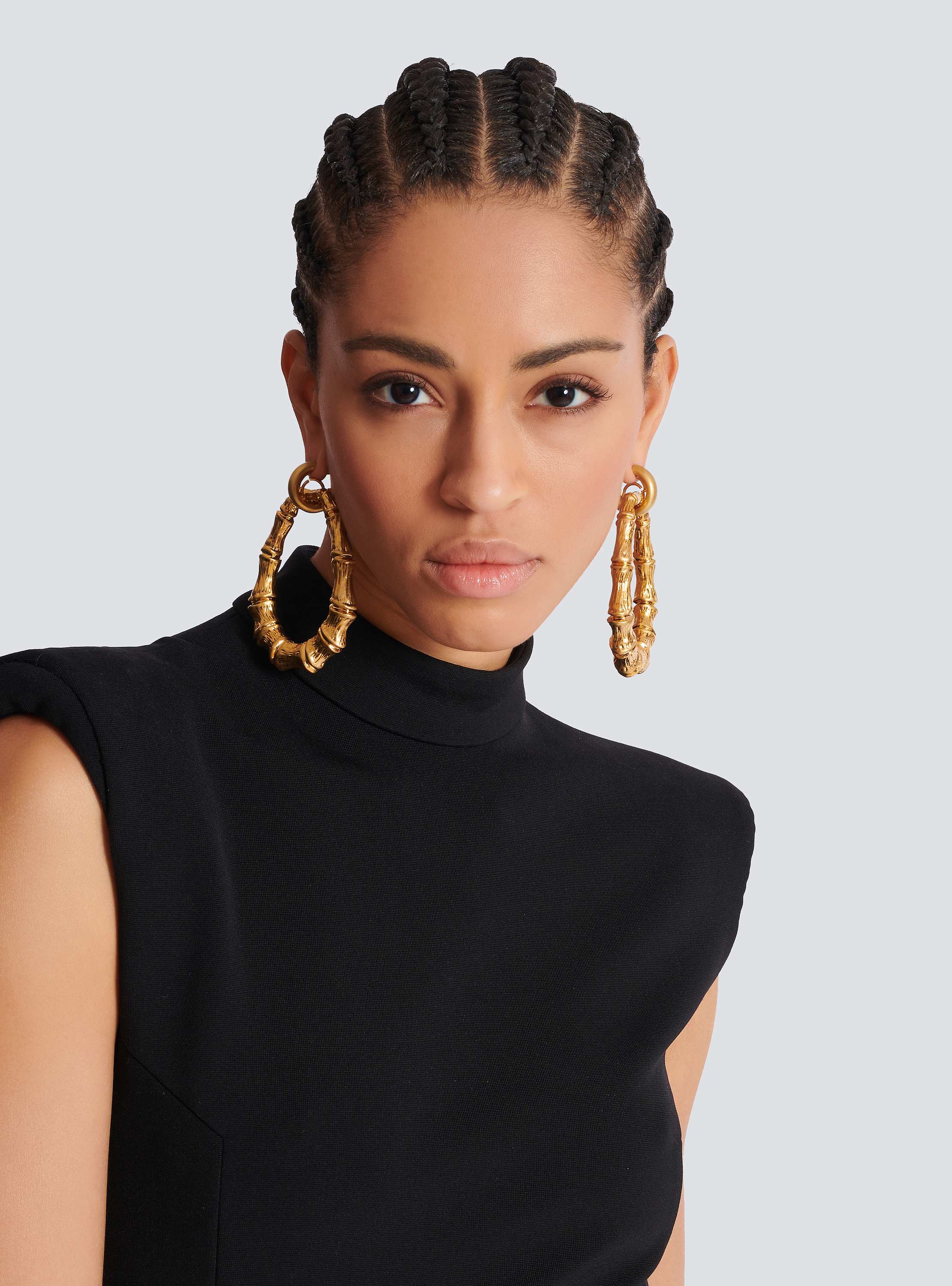Bamboo hoop earrings
