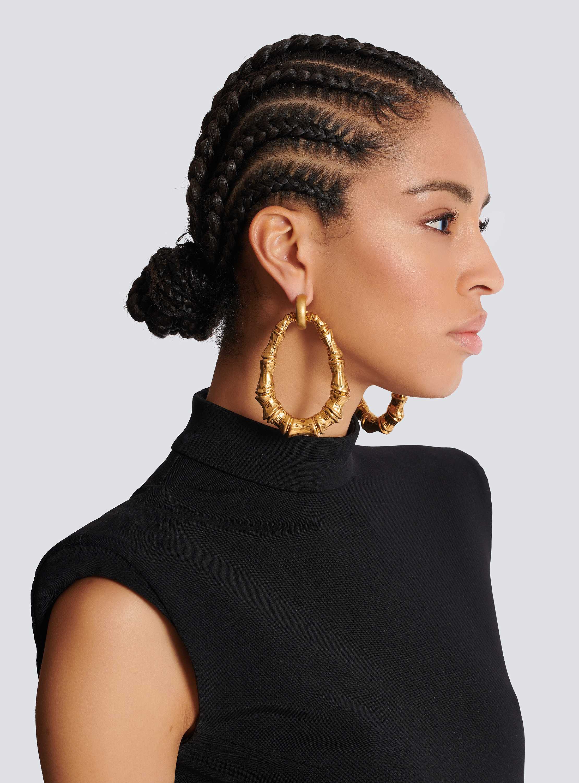 Bamboo hoop earrings
