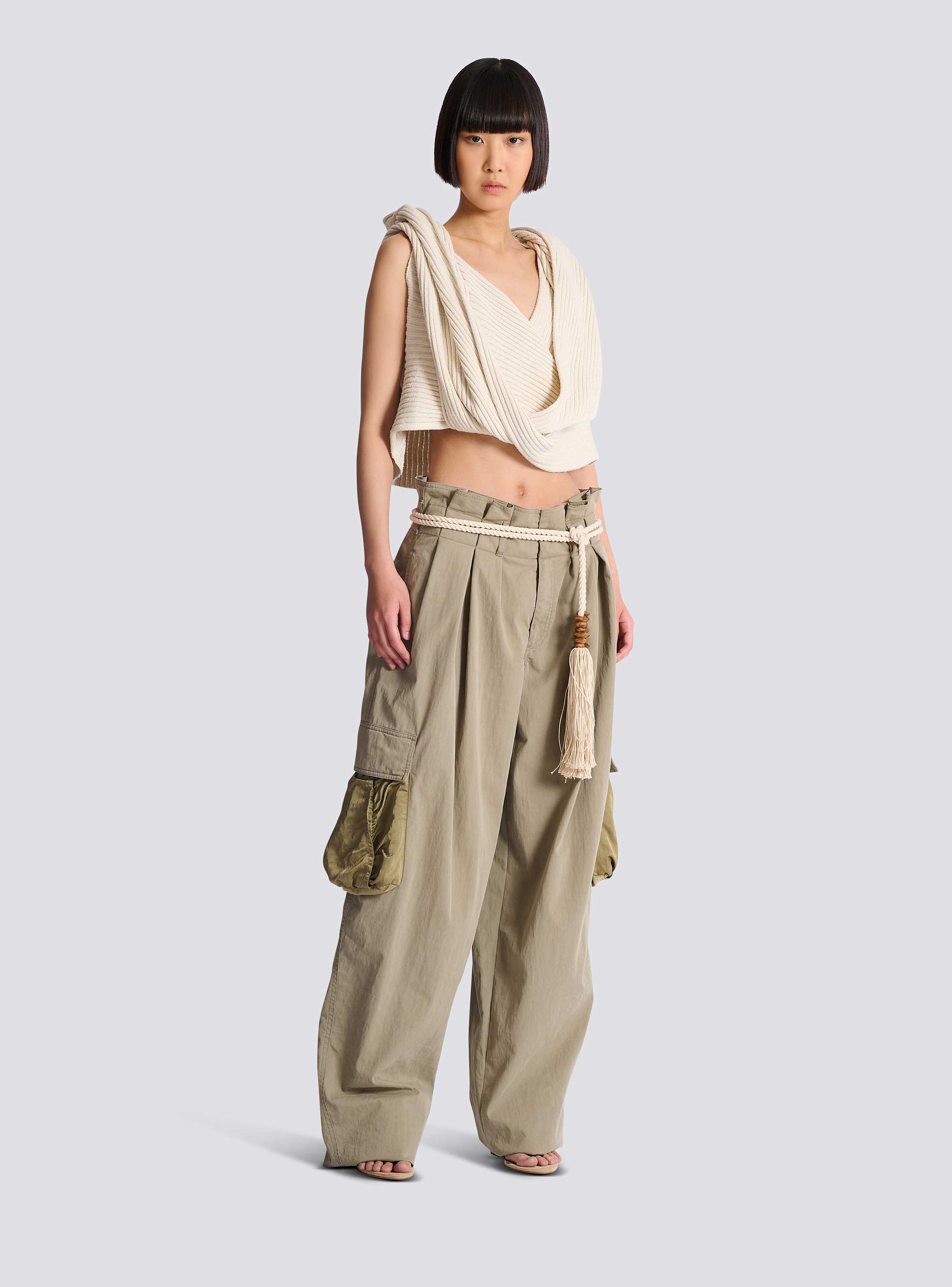 Gerippter Seidenpullover