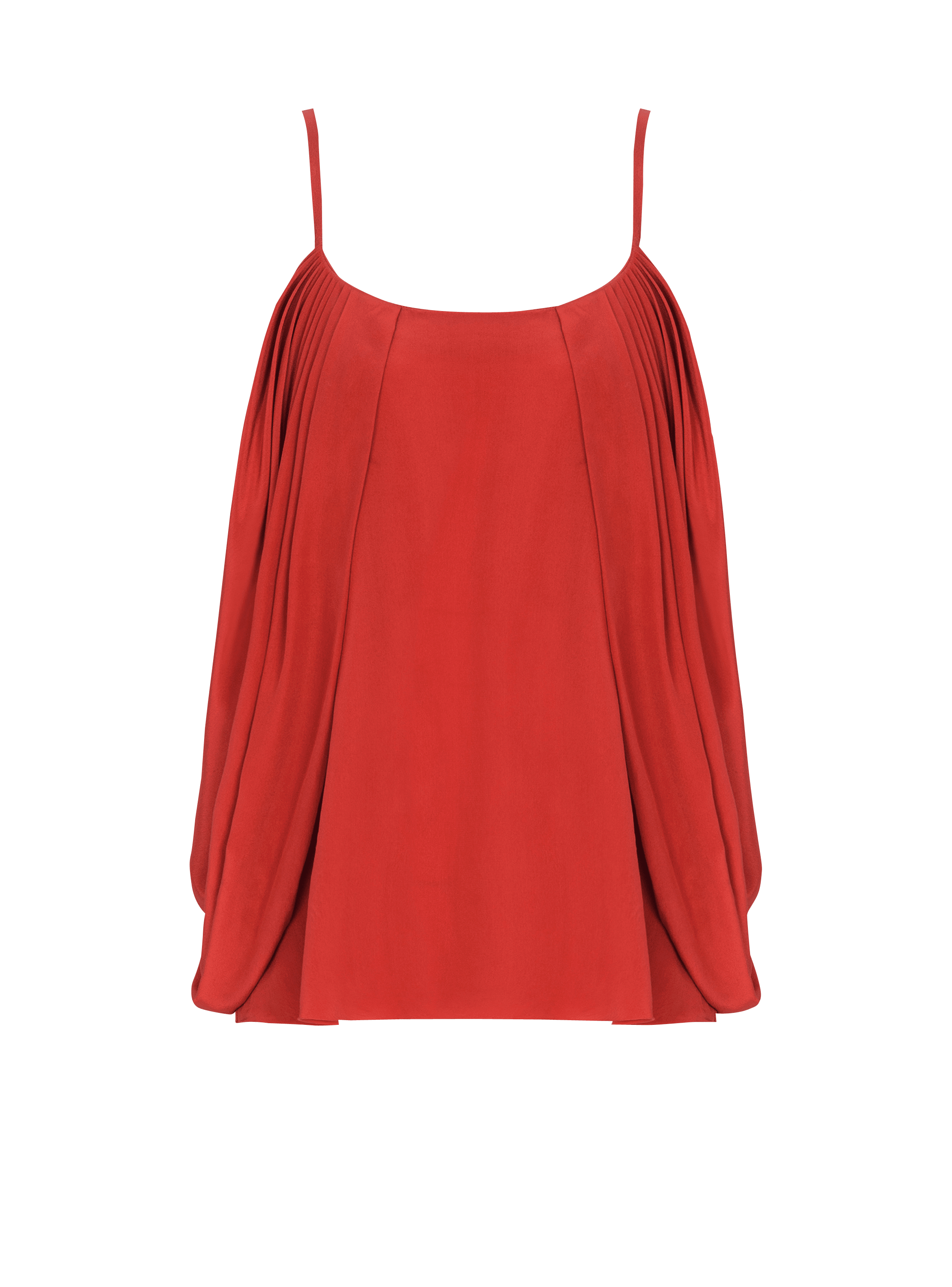 Draped silk crepe top