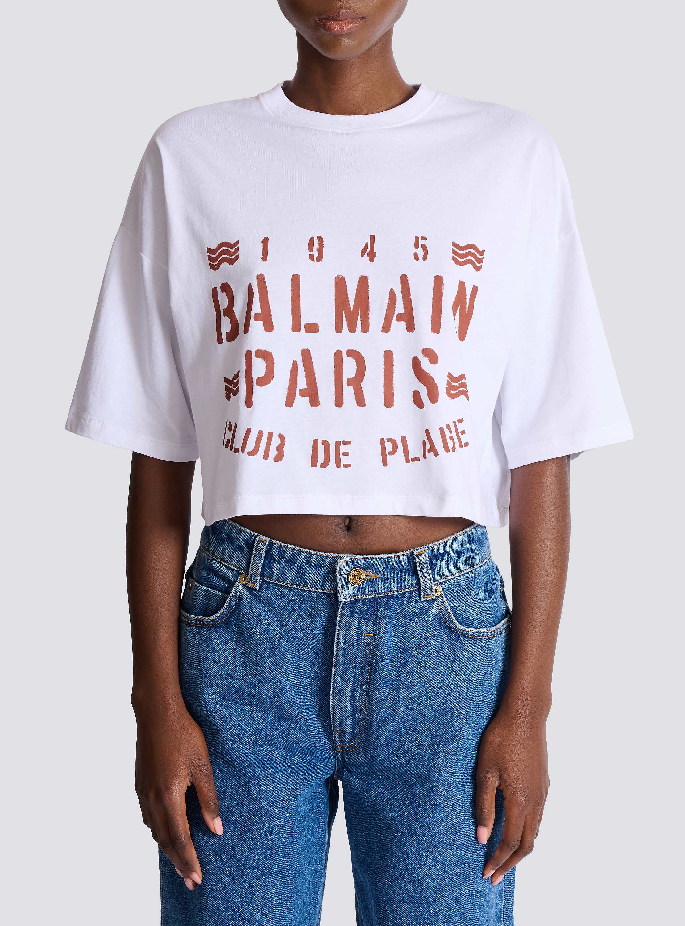 T-shirt with Balmain Plage print