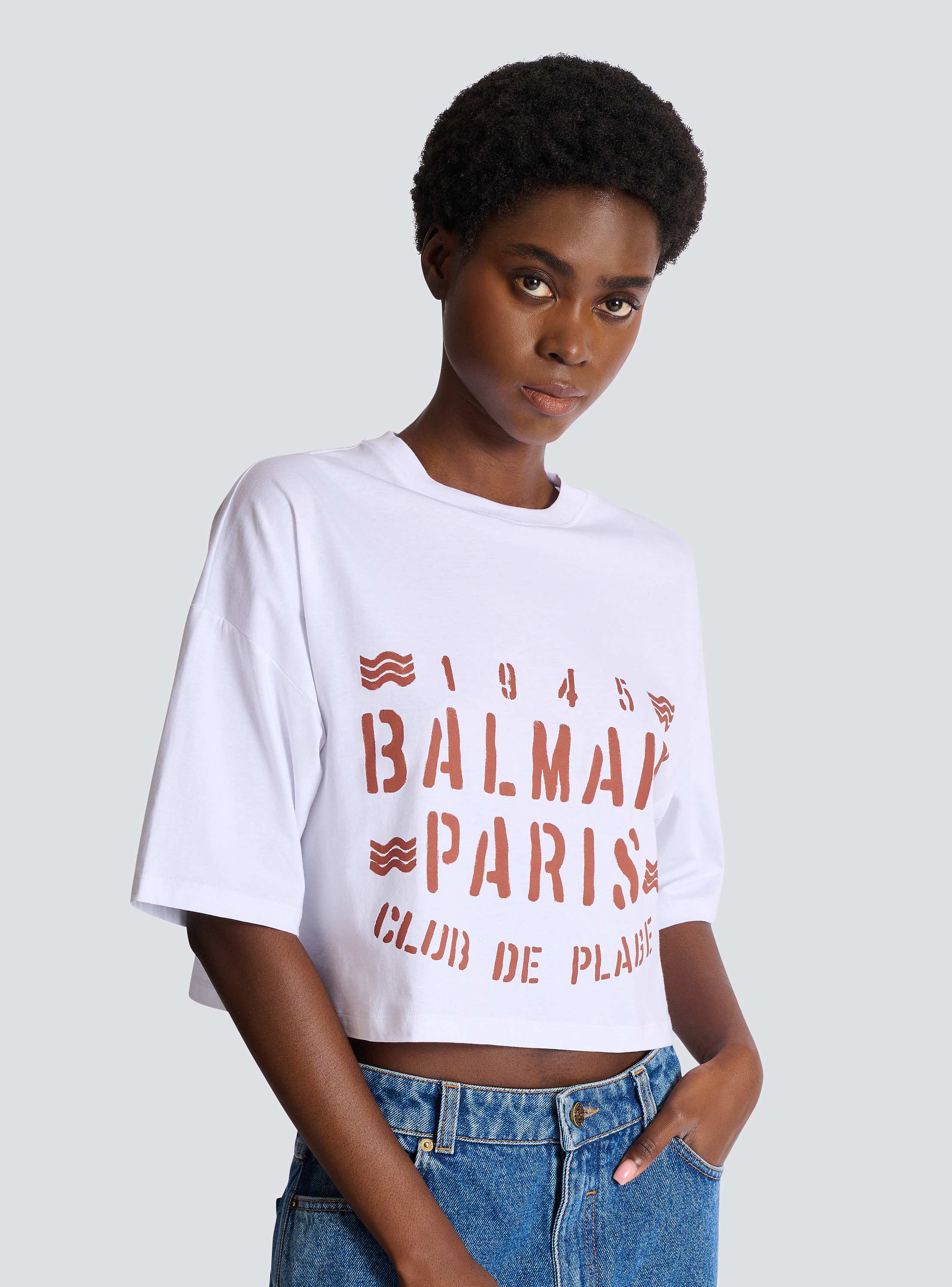 T-shirt with Balmain Plage print