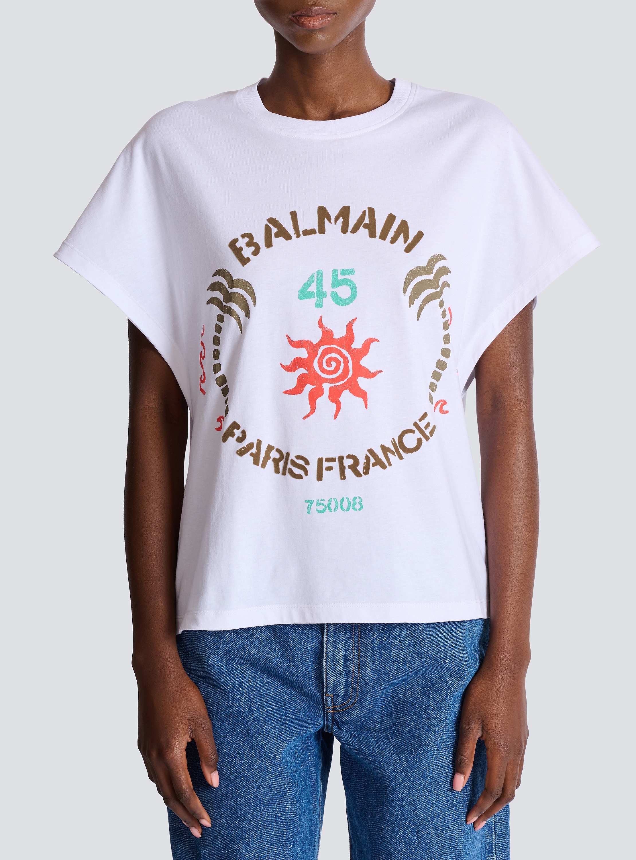 T-shirt with Balmain Club print