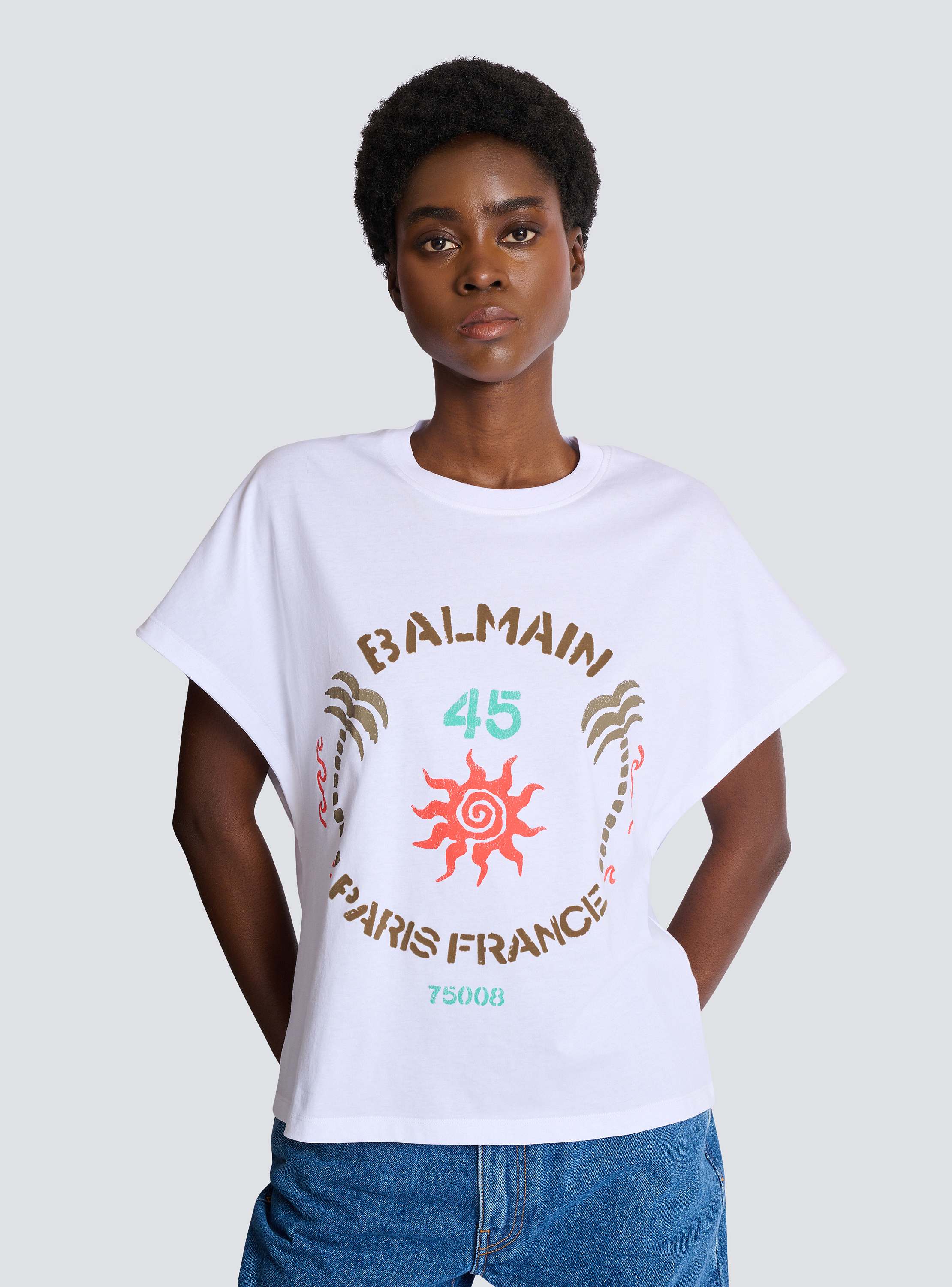 T-shirt with Balmain Club print