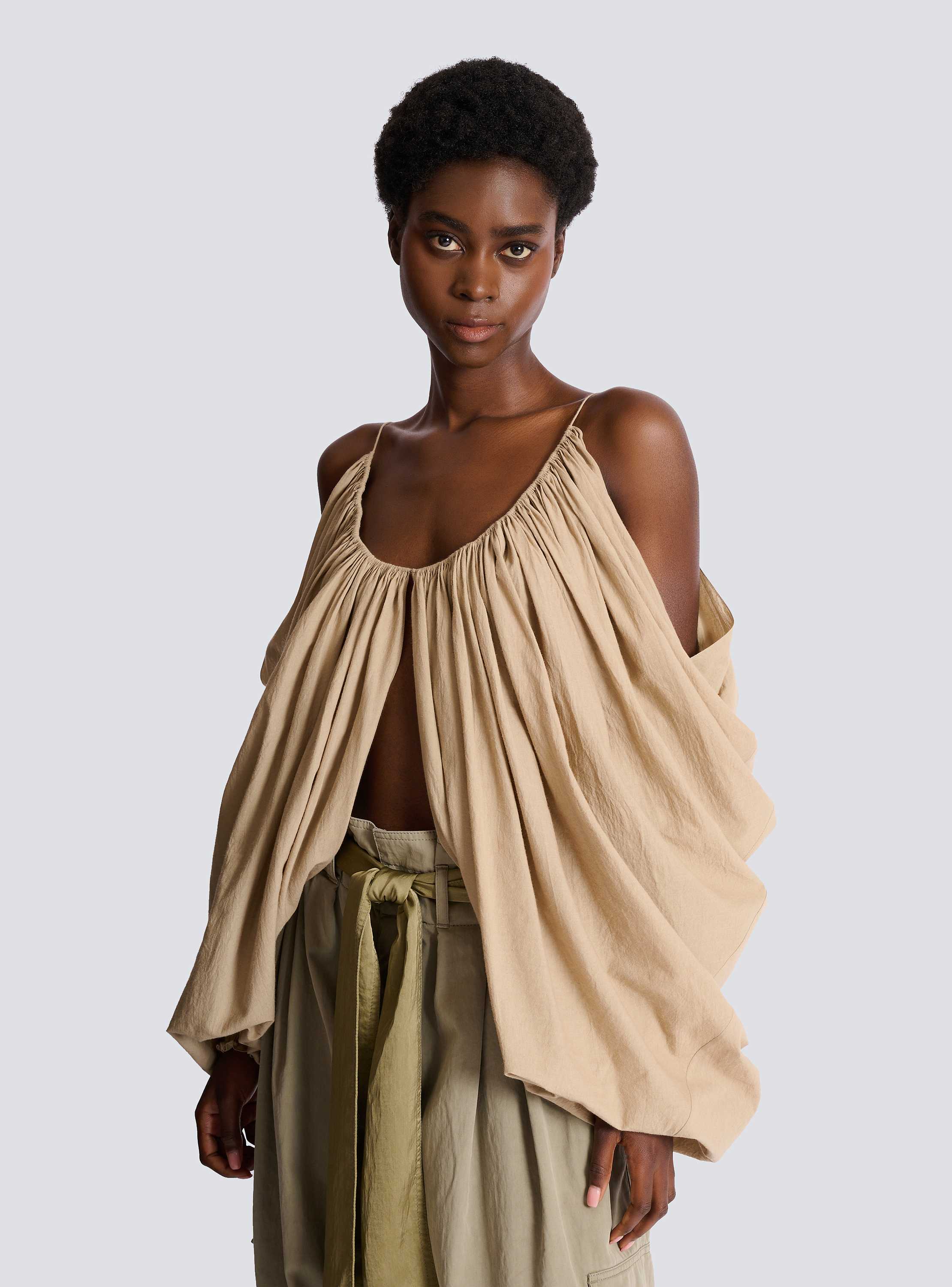 Strappy cotton blouse