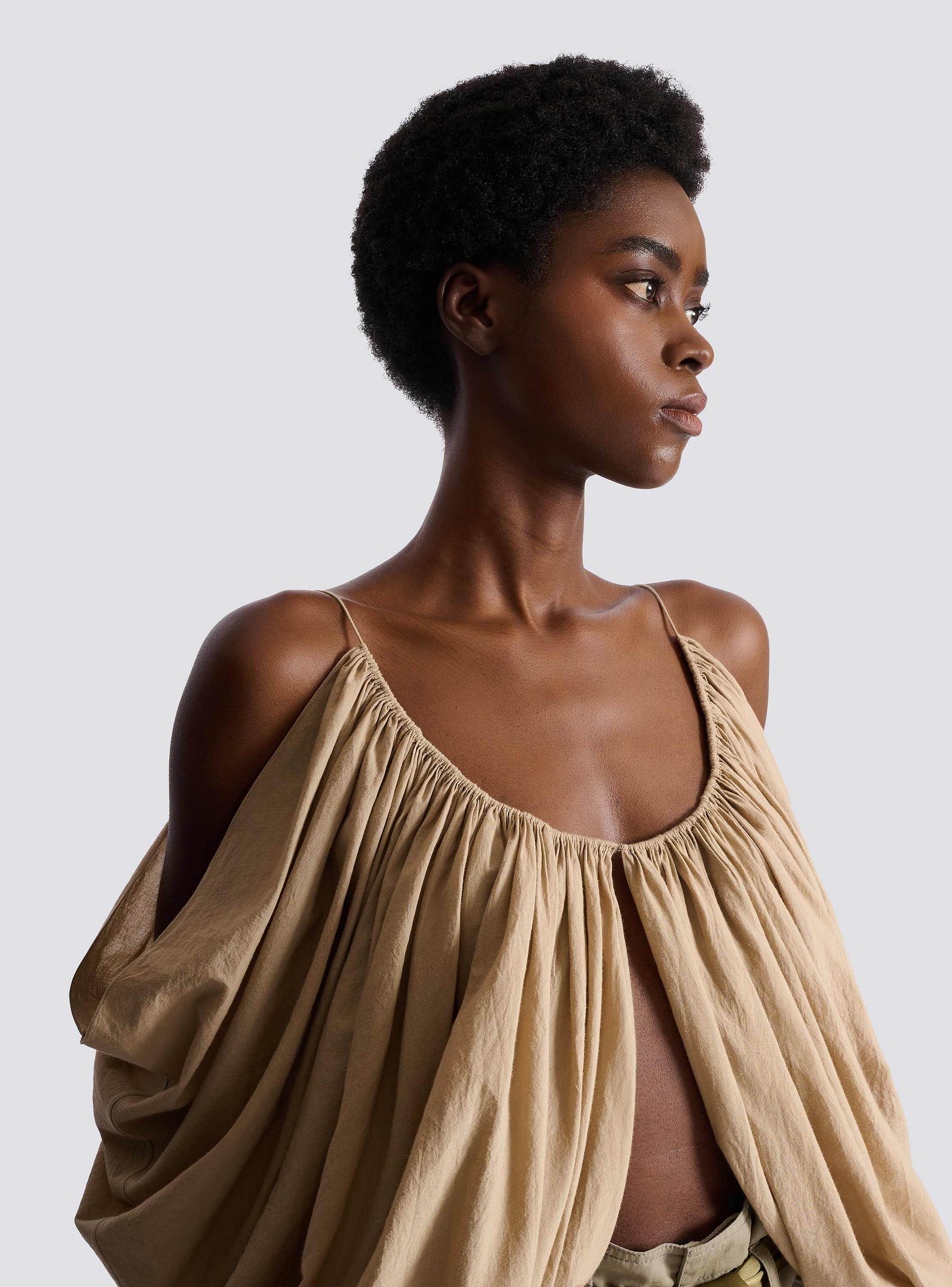 Strappy cotton blouse