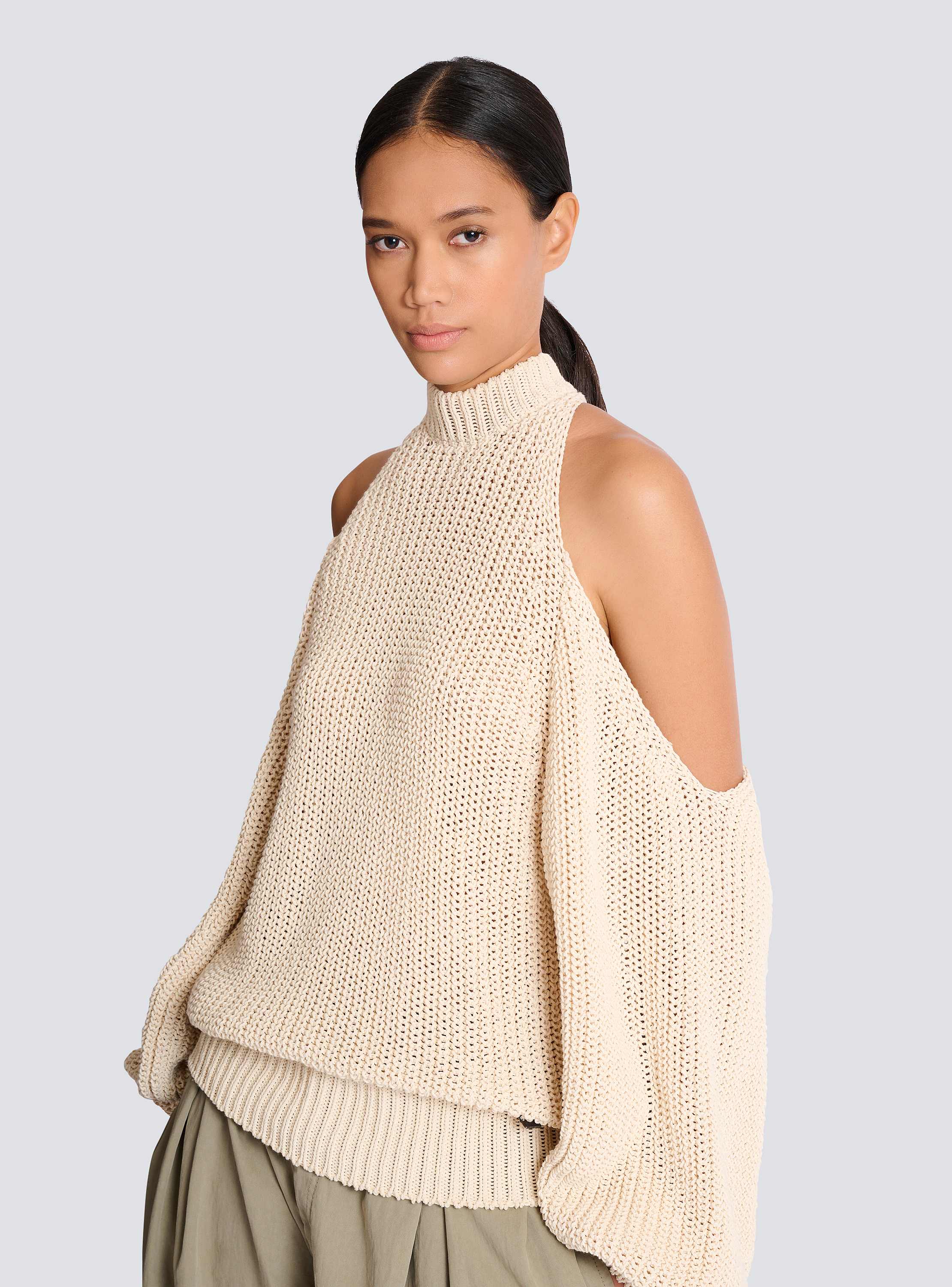 Schulterfreier Baumwollpullover