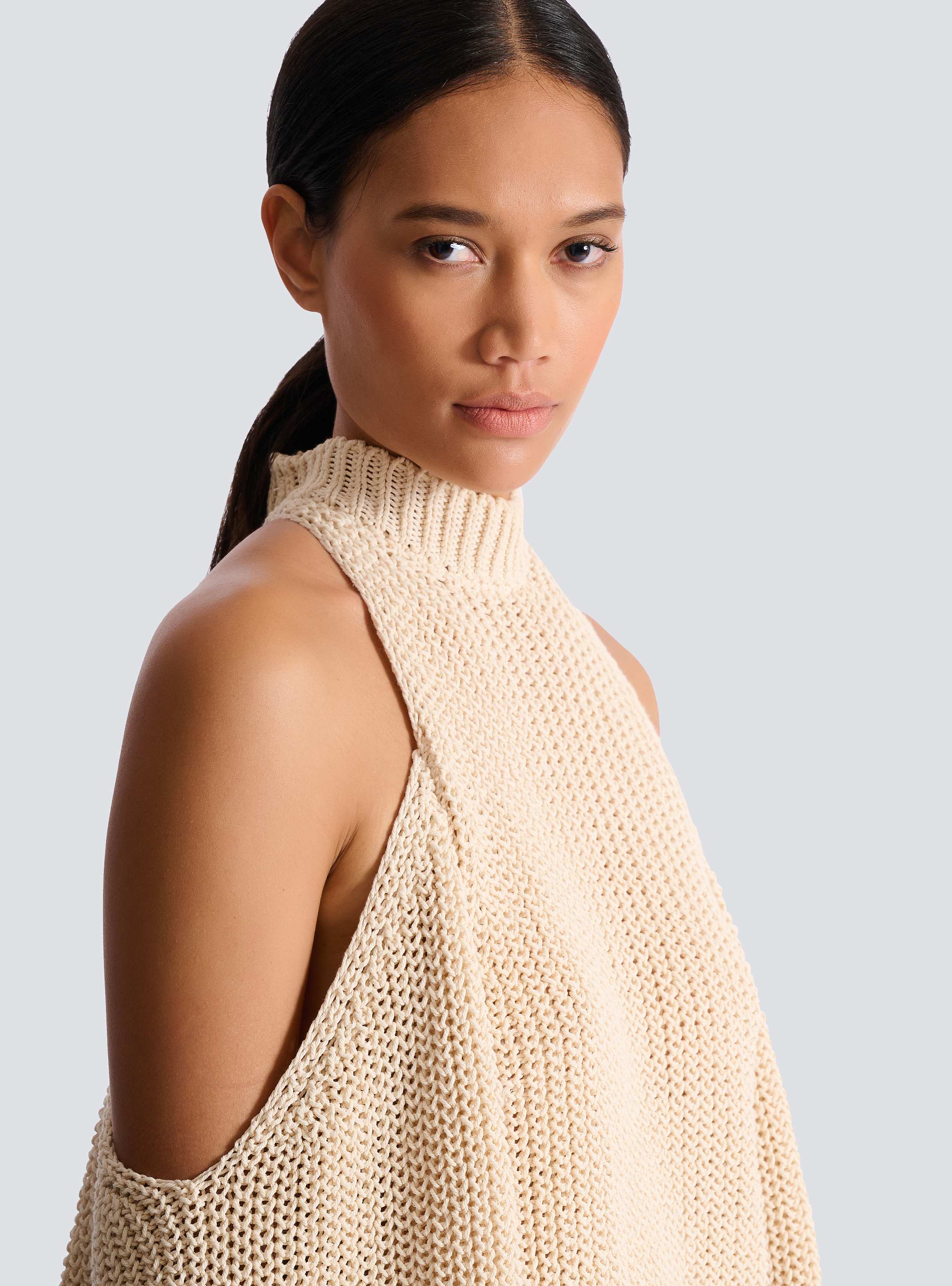 Schulterfreier Baumwollpullover