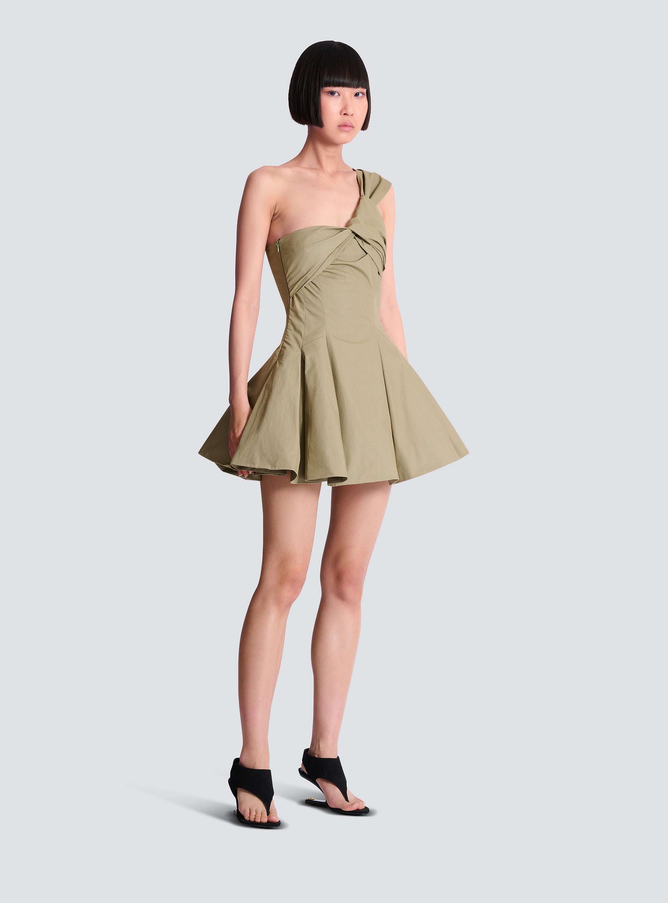 Robe asym&eacute;trique en coton